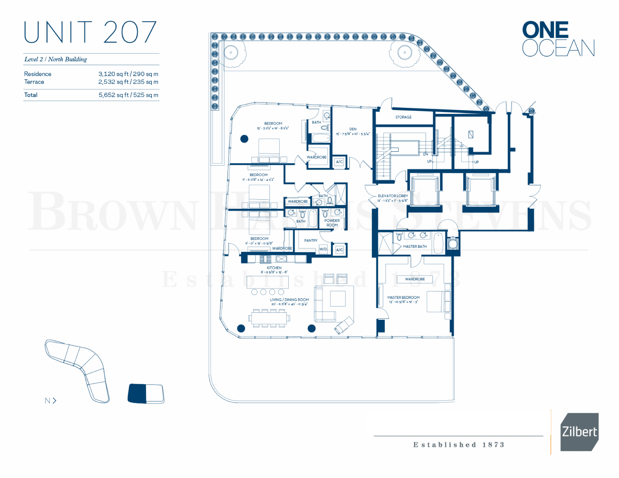 Floorplan 07c, One Ocean South Beach unit 207