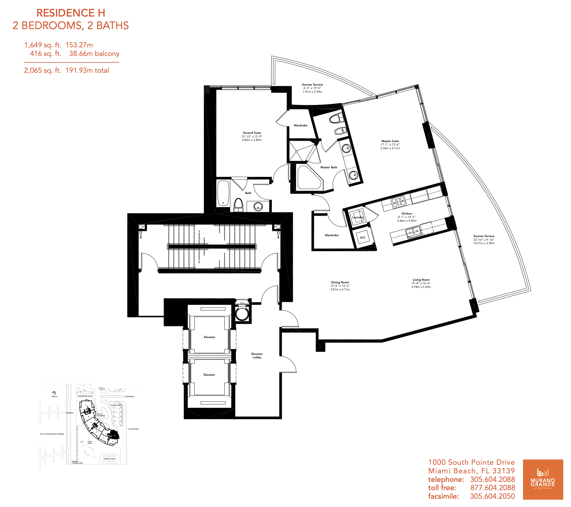 Floorplan H, Murano Grande unit PH11