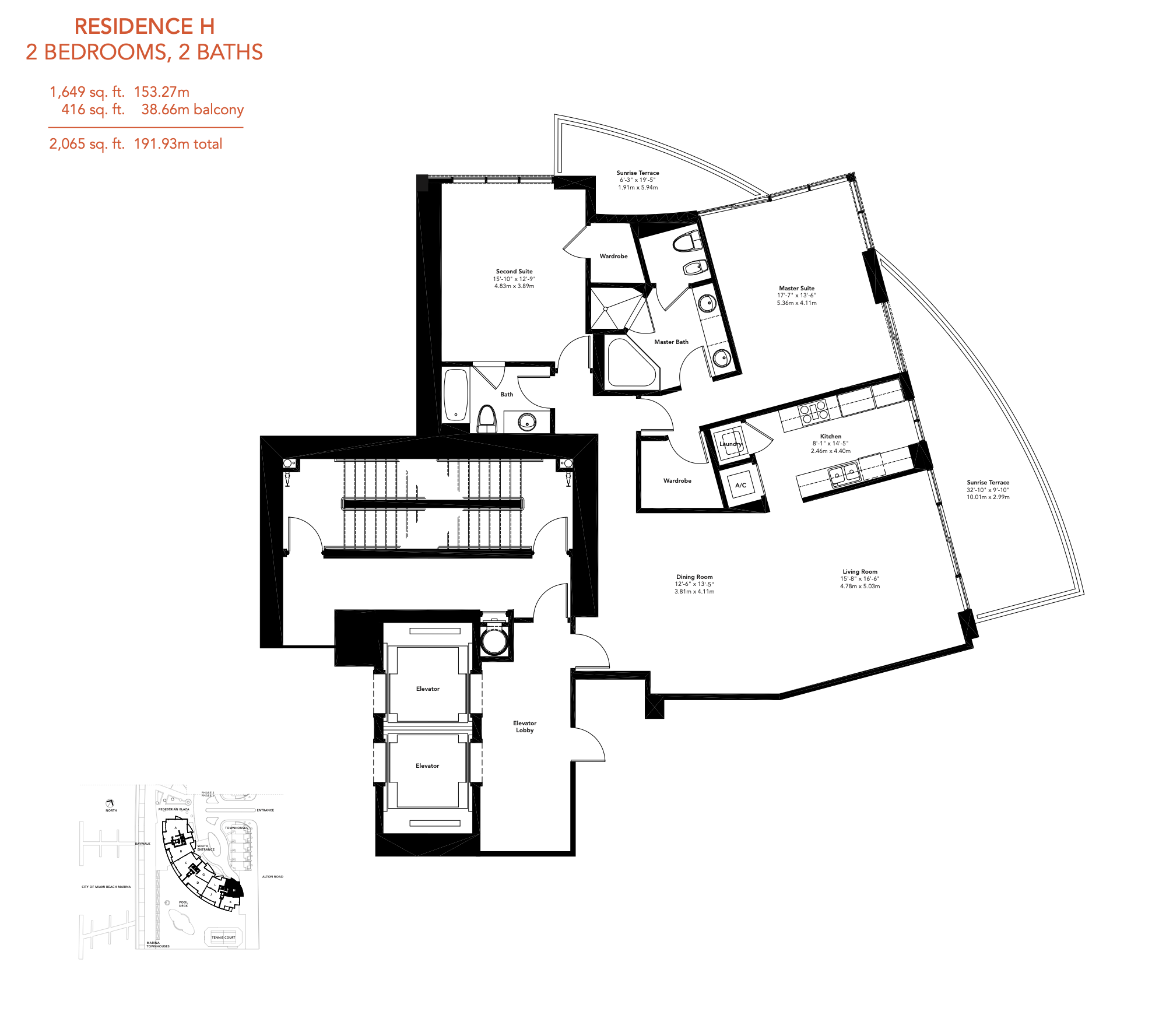 Floorplan H, Murano Grande unit 711