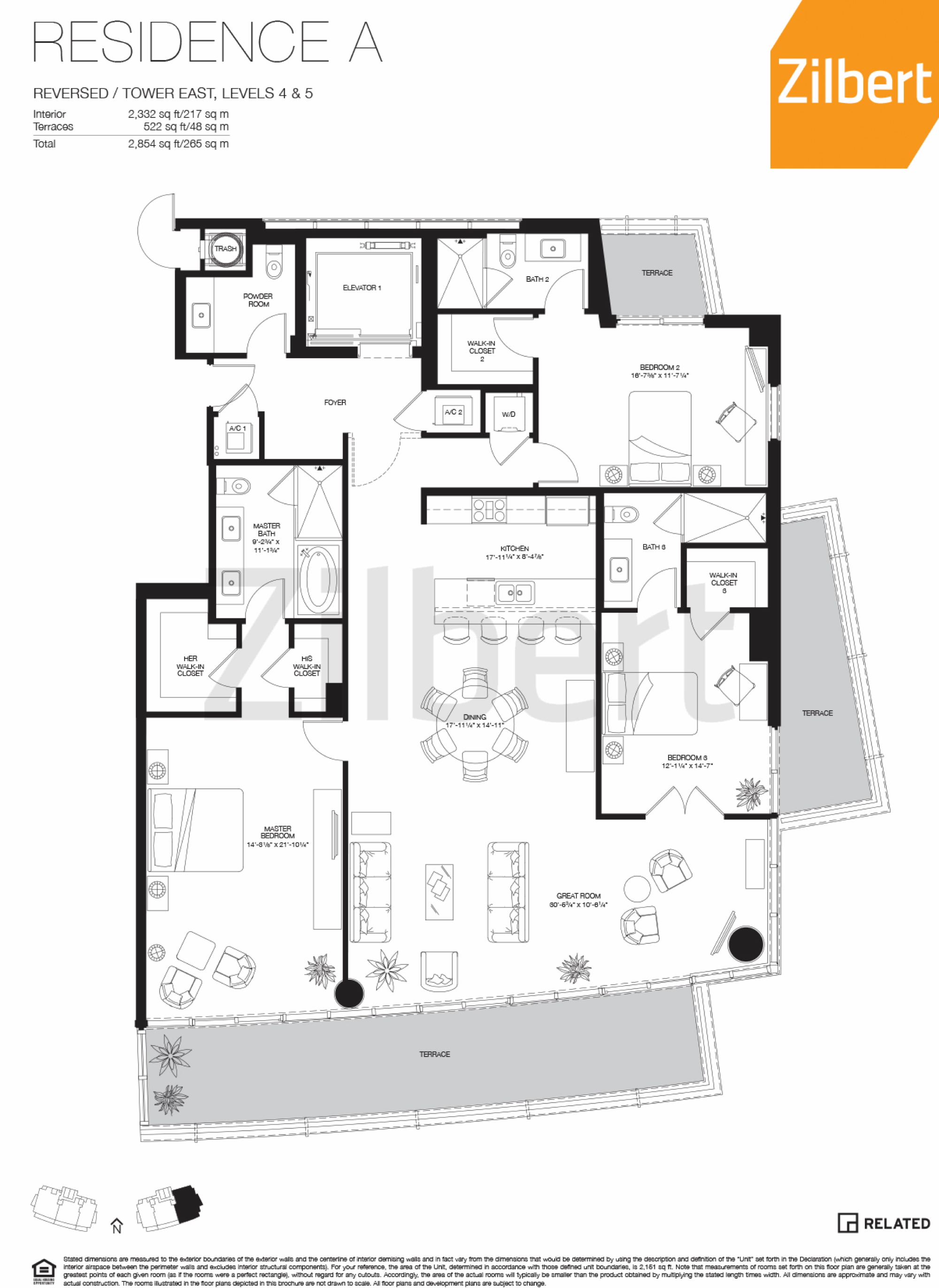 Marea Miami Beach floorplan A-East-4-5