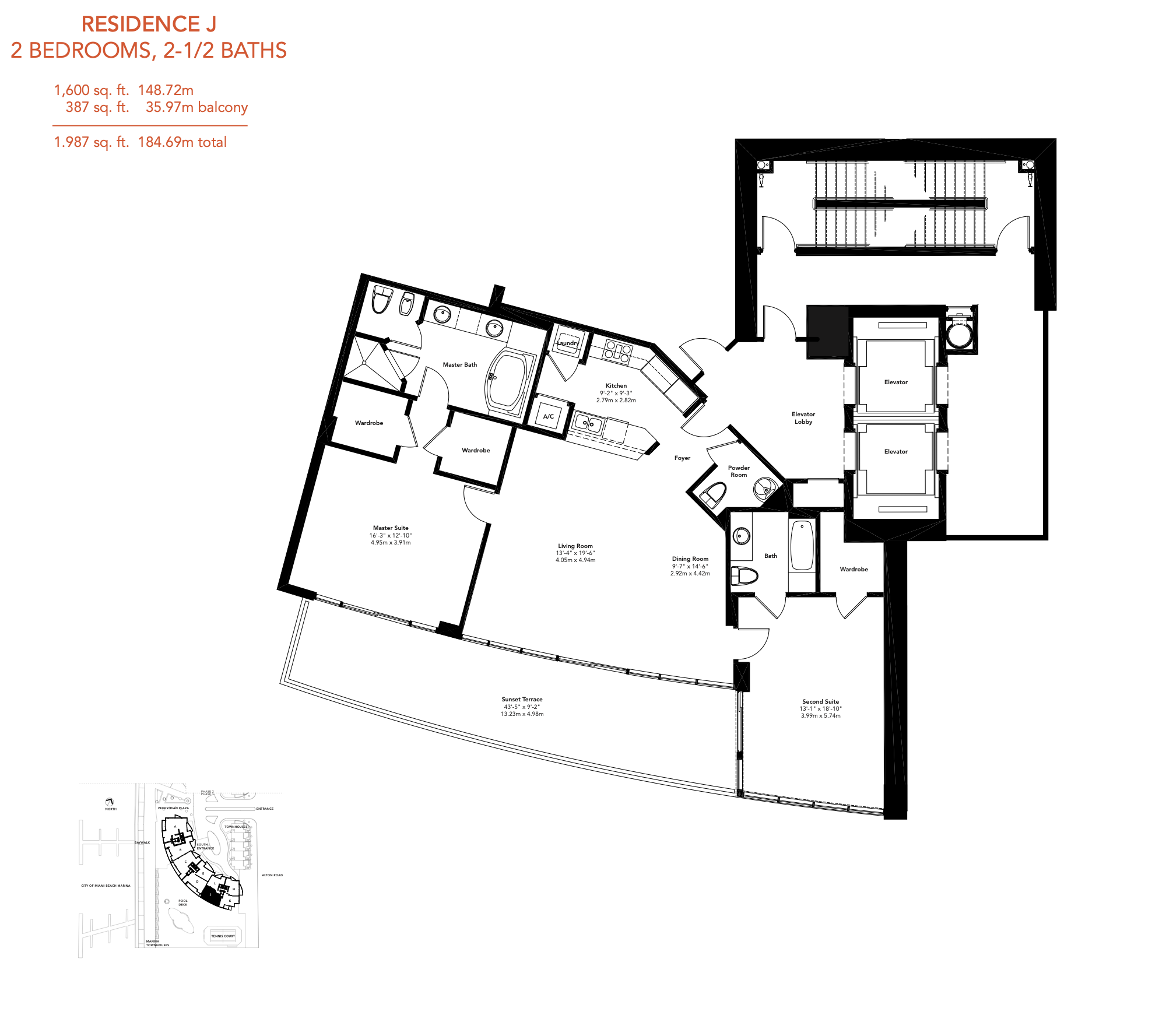 Floorplan J, Murano Grande unit 2208