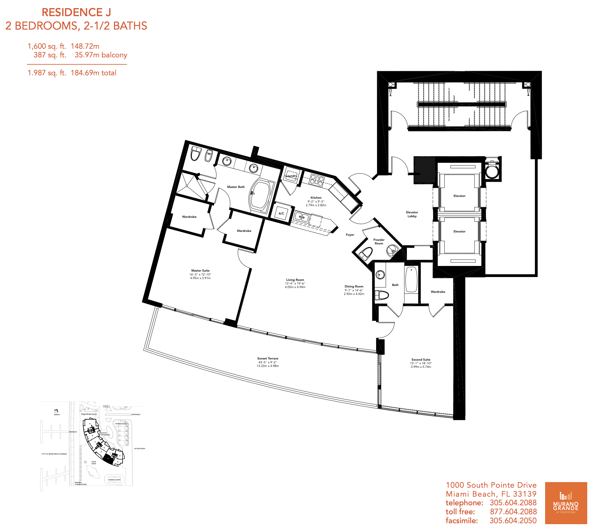 Floorplan J, Murano Grande unit 1808