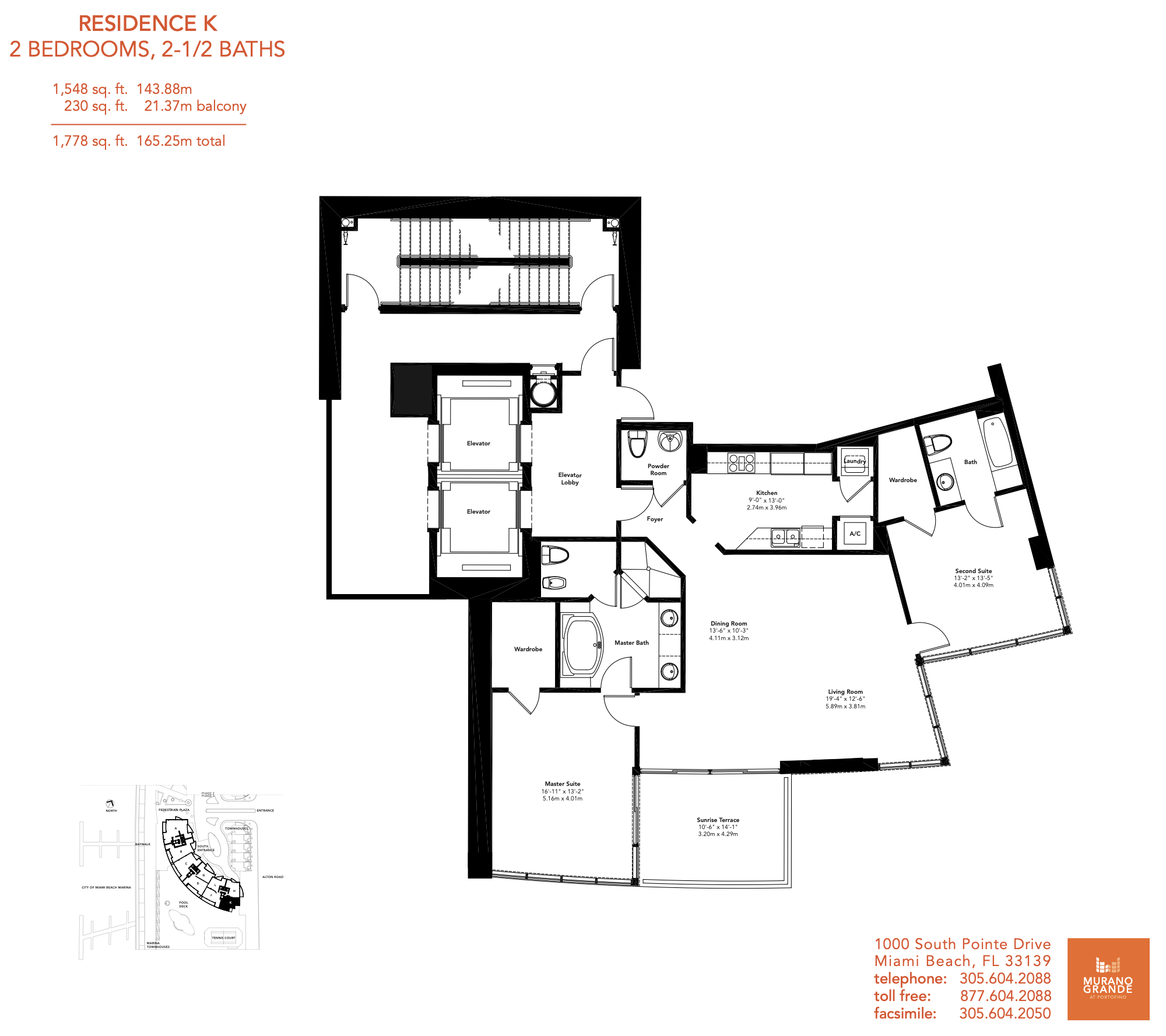 Floorplan K, Murano Grande unit 2210