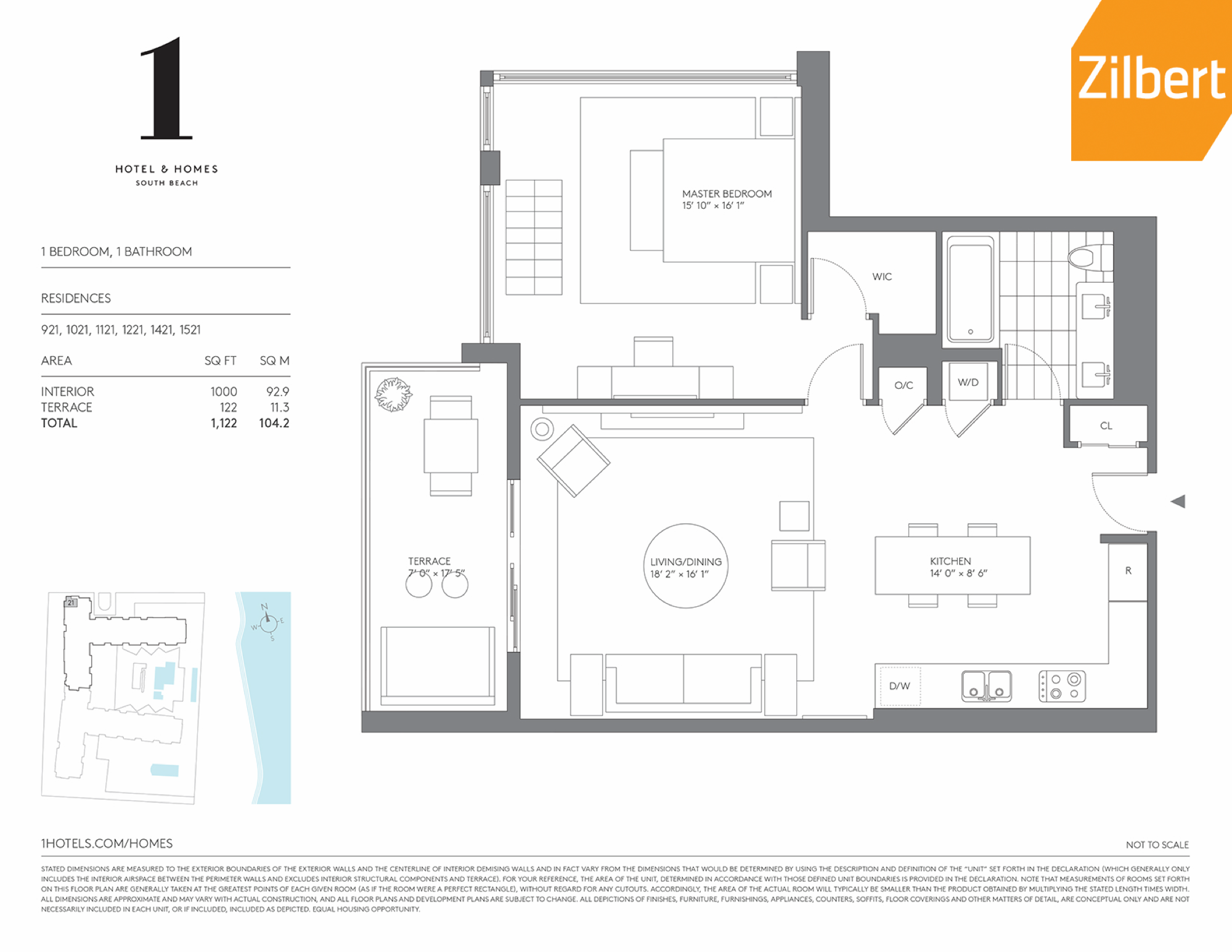 1 Hotel & Homes South Beach floorplan 1c