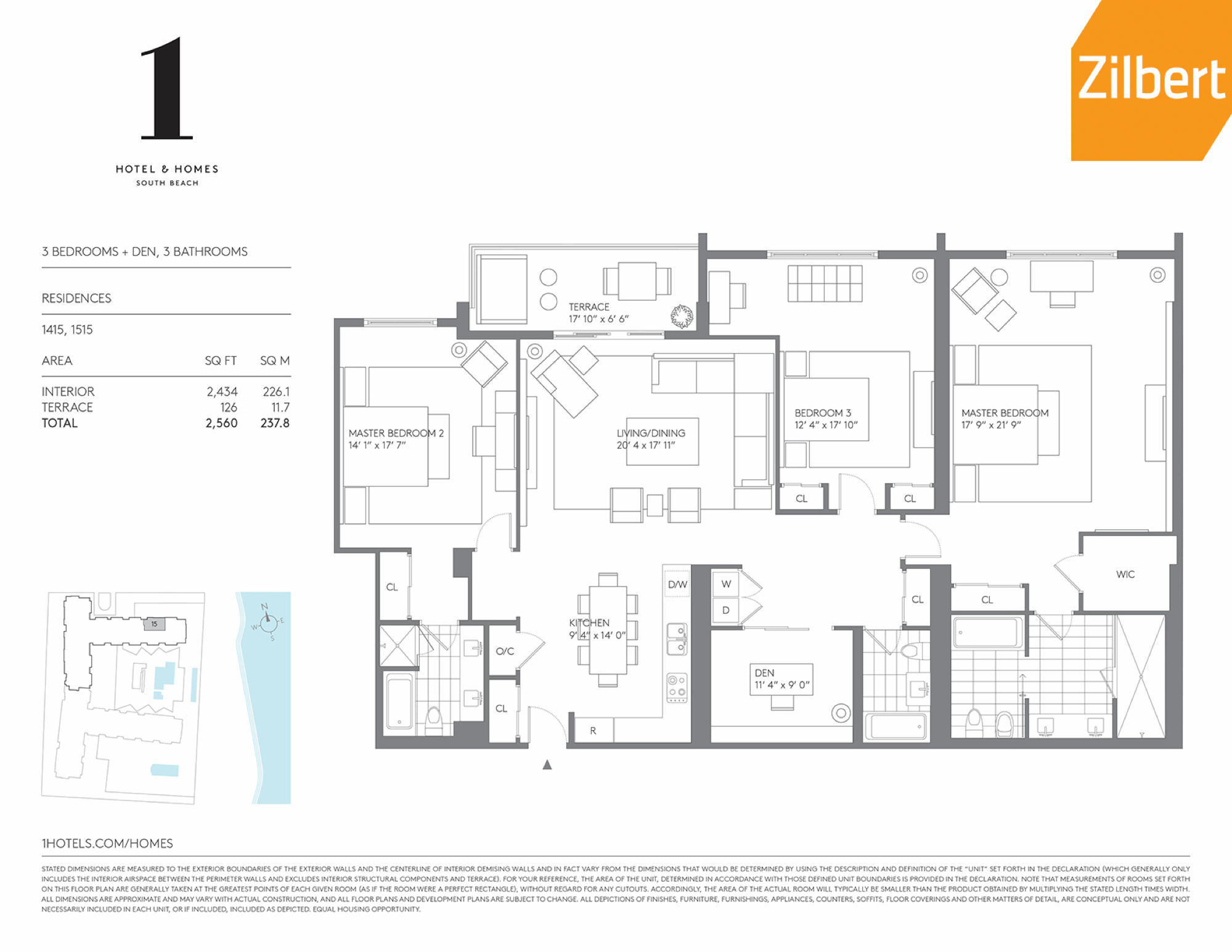 1 Hotel & Homes South Beach floorplan 3d