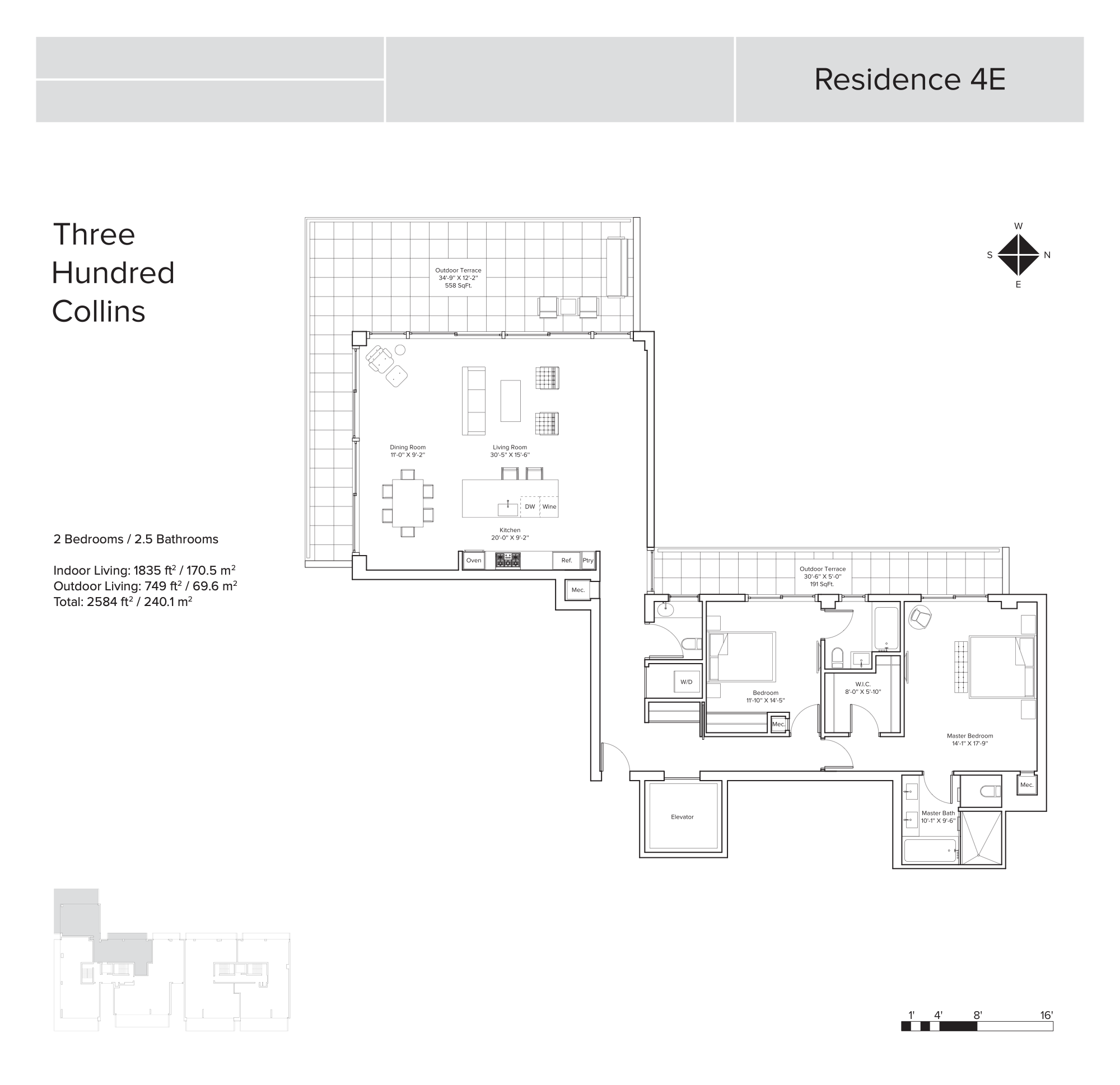 300 Collins floorplan 4E