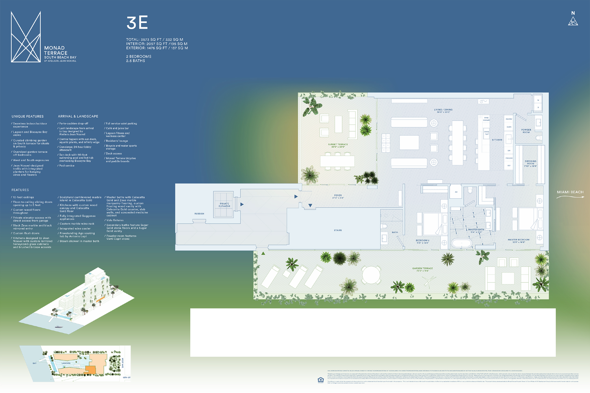 Floorplan 3E, Monad Terrace unit 3E