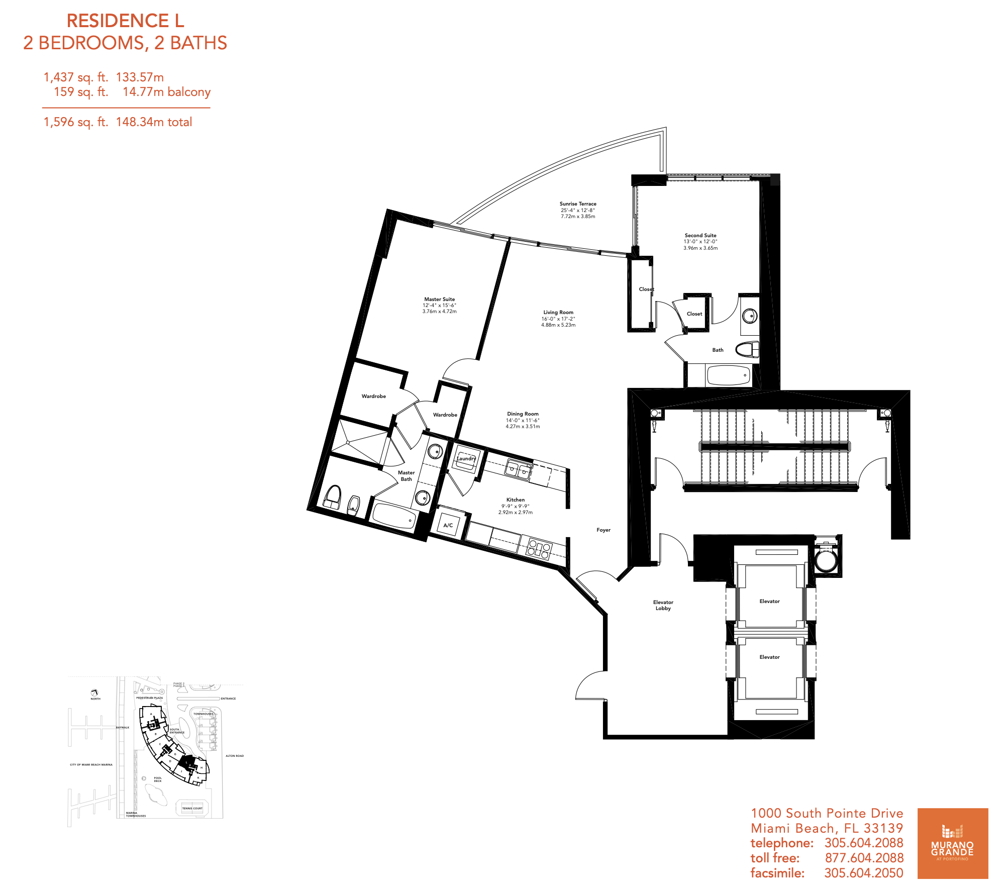 Floorplan L, Murano Grande unit 1709