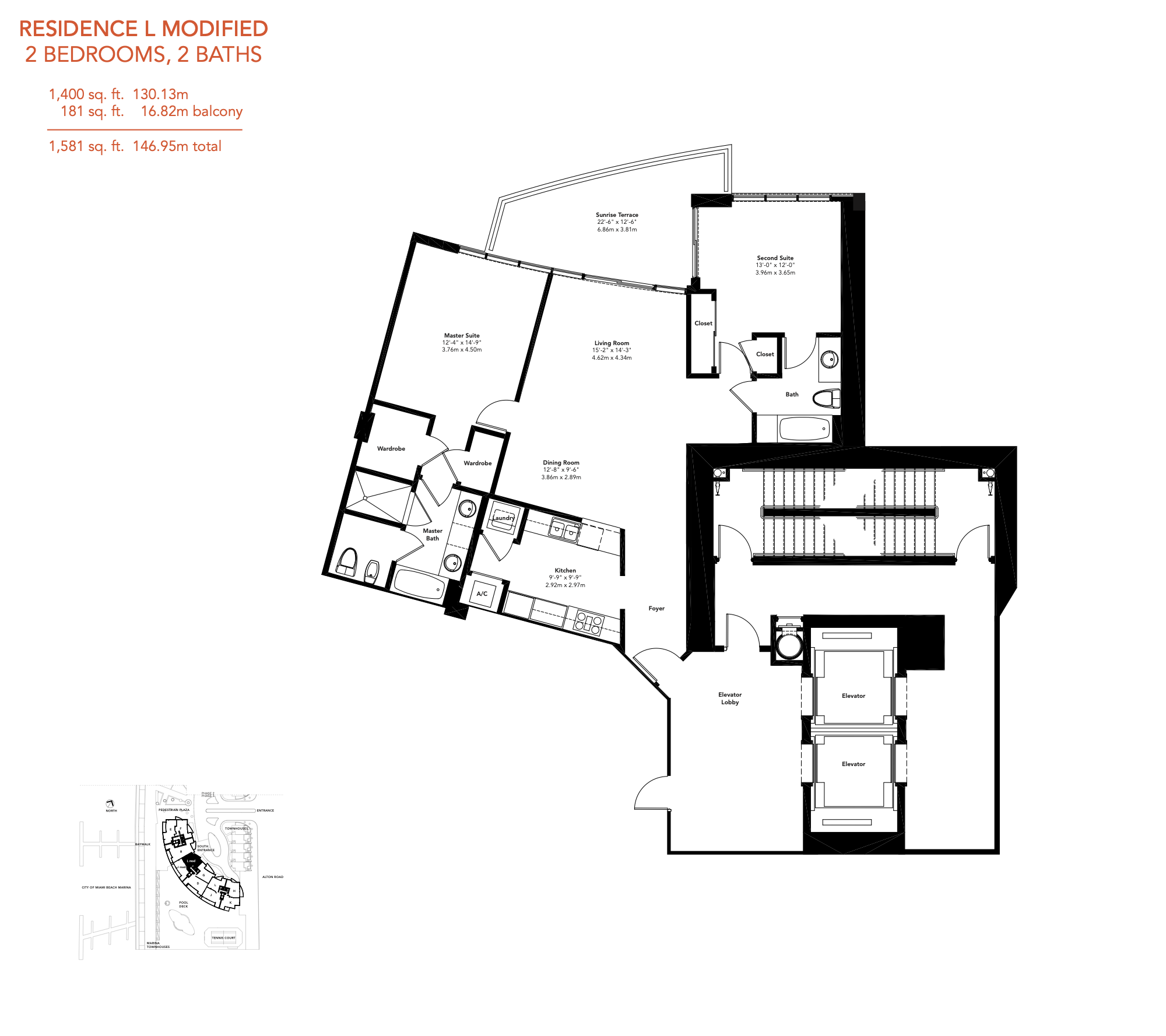 Floorplan Lm, Murano Grande unit 505