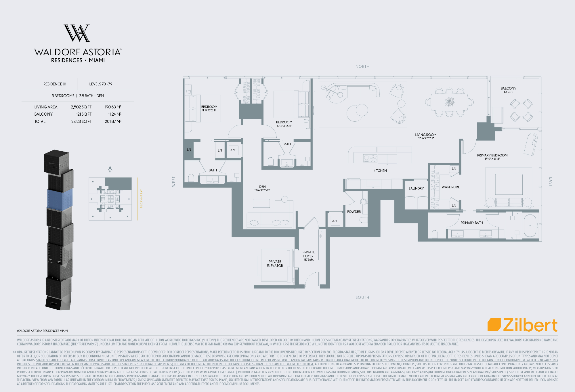 Waldorf Astoria Miami floorplan 01-7079
