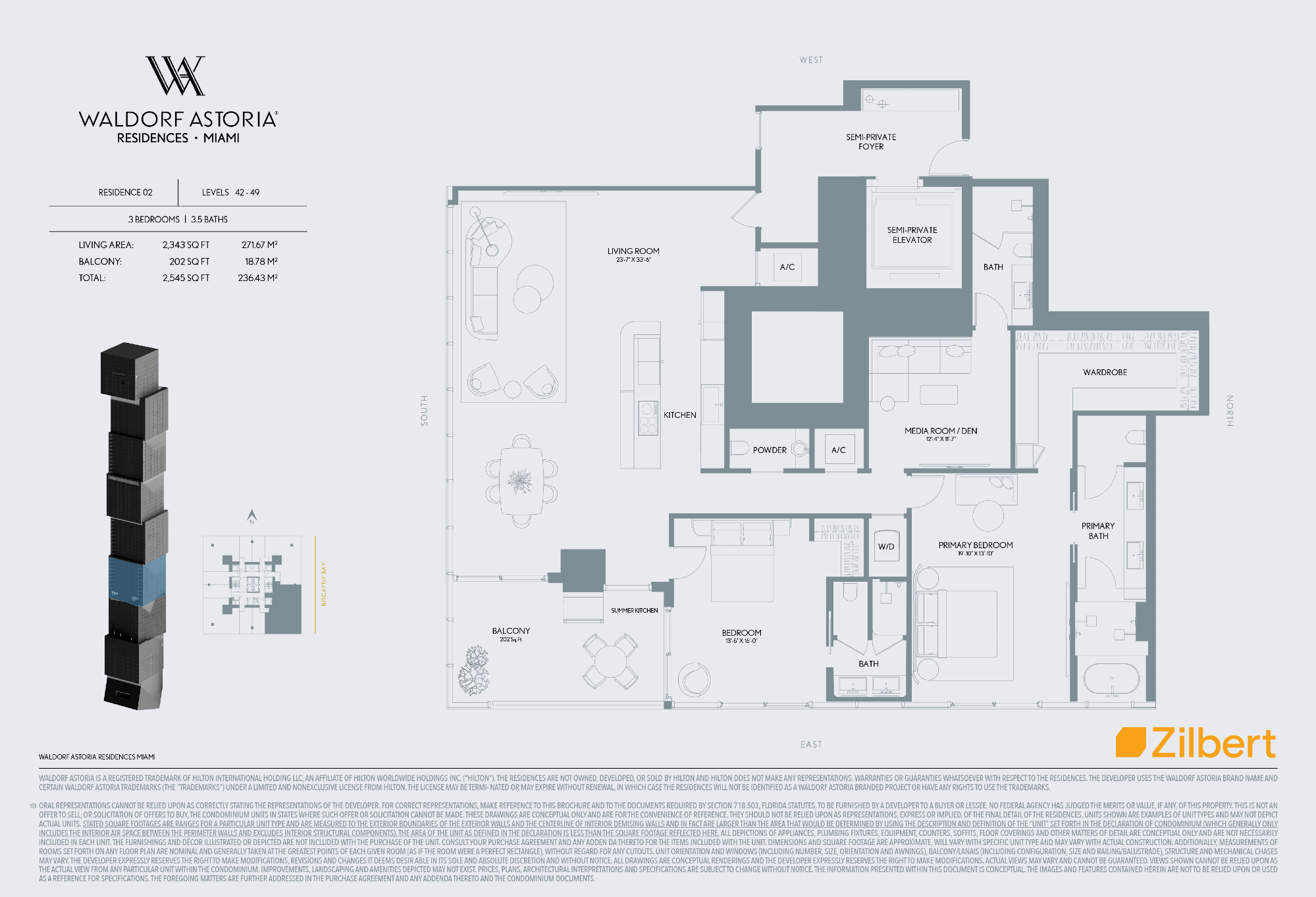 Waldorf Astoria Miami floorplan 02-4249