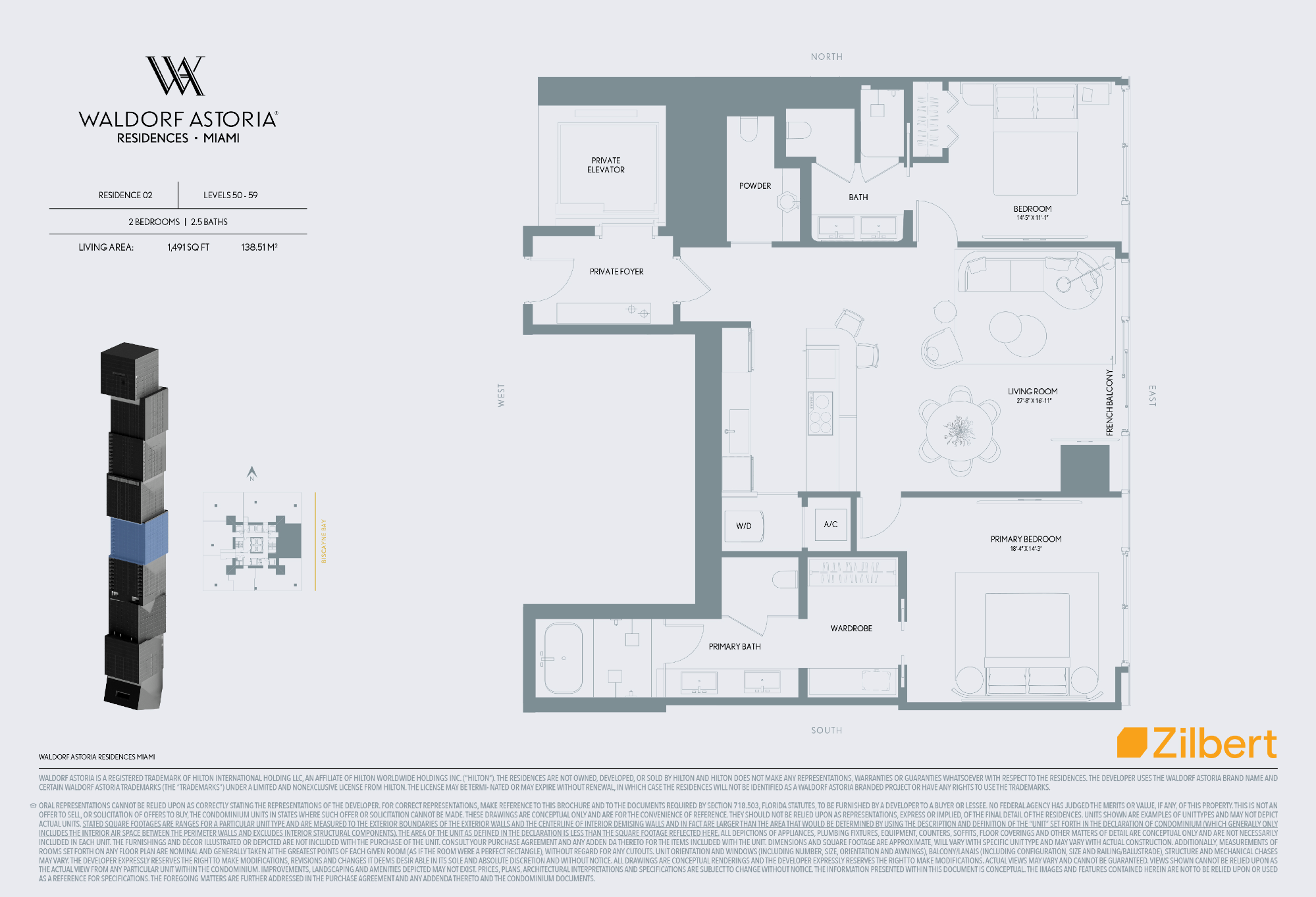 Waldorf Astoria Miami floorplan 02-5059