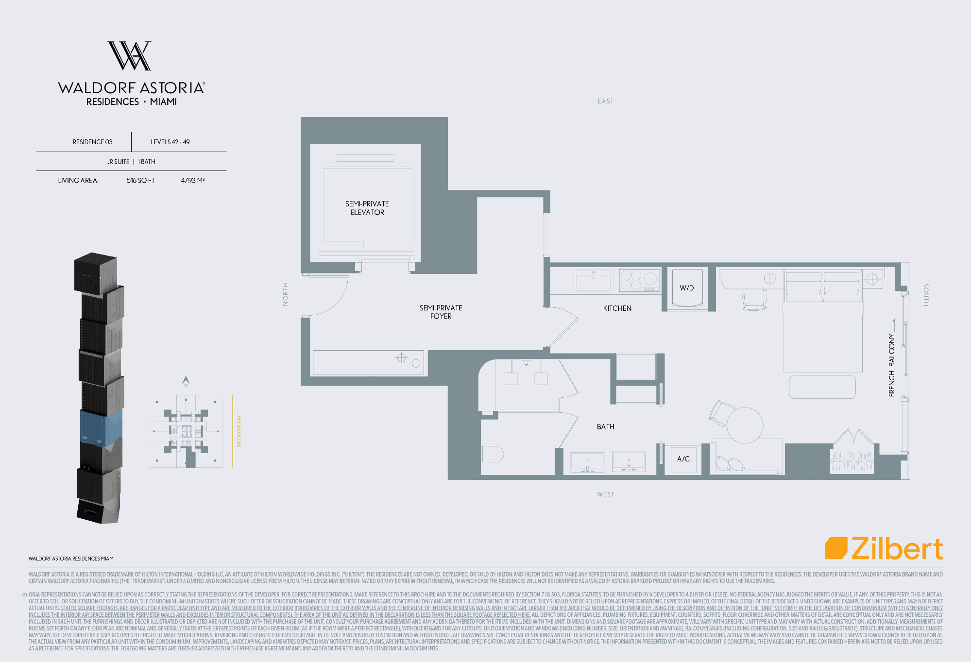 Waldorf Astoria Miami floorplan 03-4249