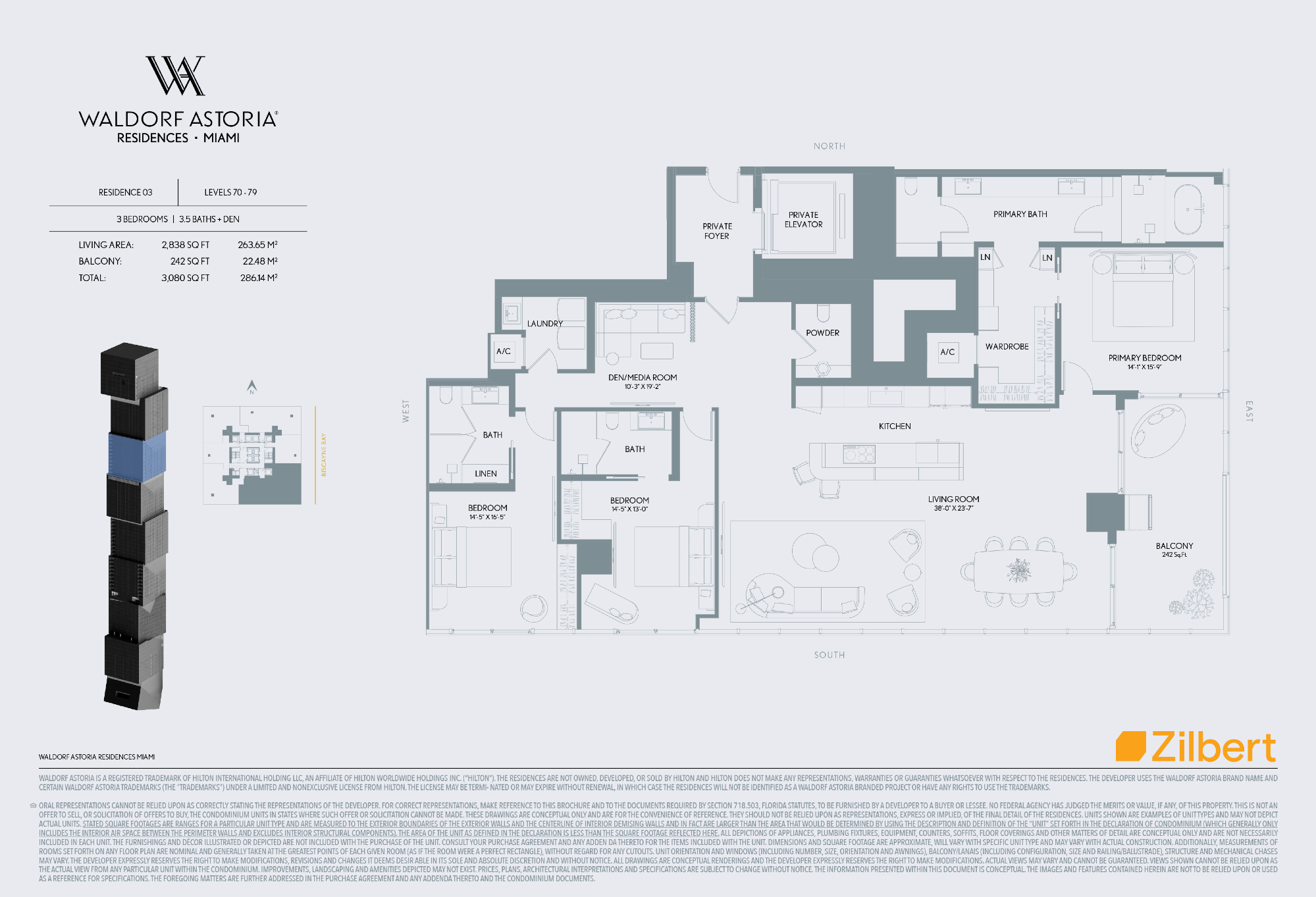 Waldorf Astoria Miami floorplan 03-7079