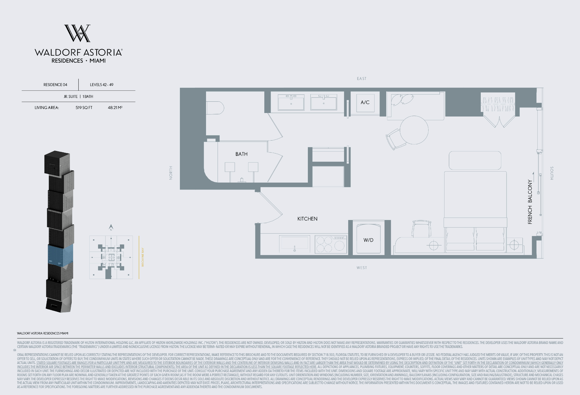 Waldorf Astoria Miami floorplan 04-4249