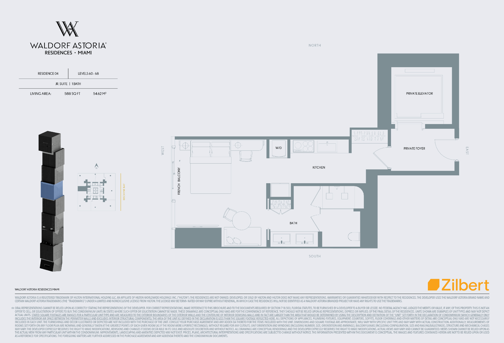 Waldorf Astoria Miami floorplan 04-6068