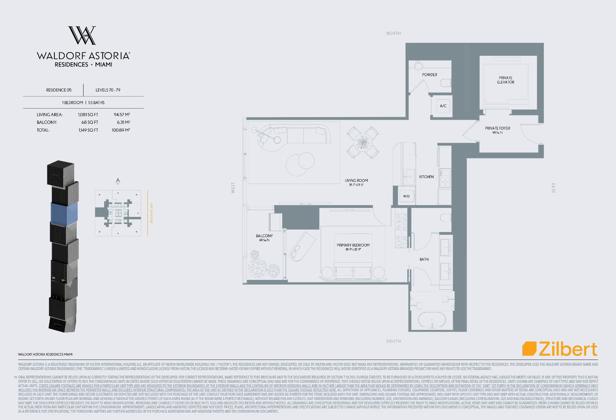 Waldorf Astoria Miami floorplan 05-7079