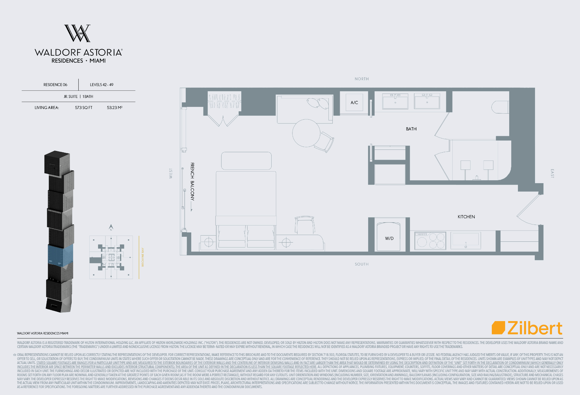 Waldorf Astoria Miami floorplan 06-4249