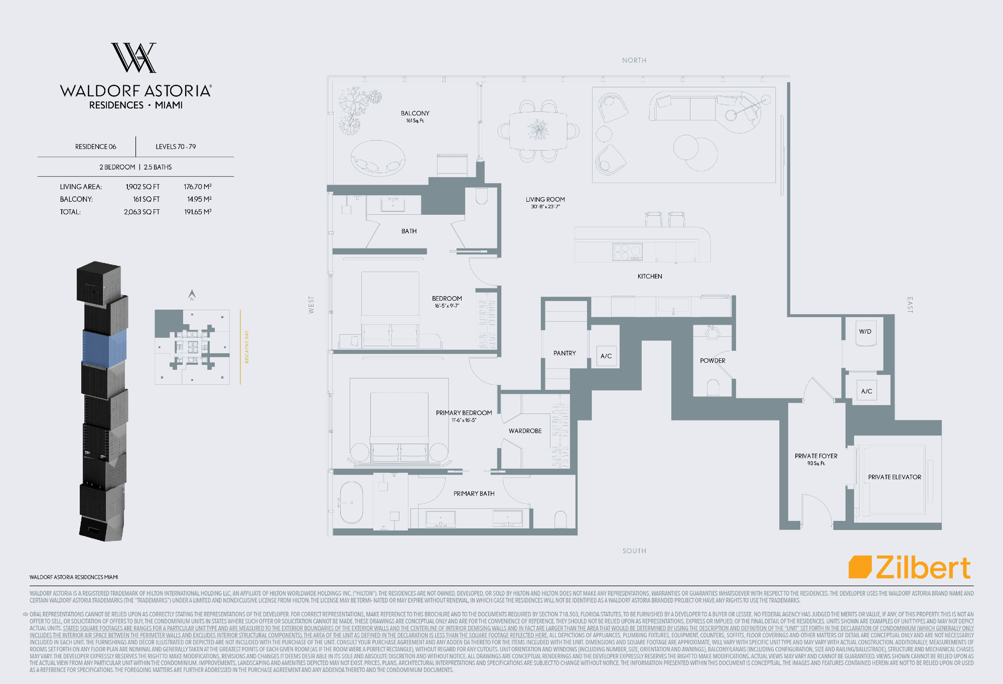 Waldorf Astoria Miami floorplan 06-7079