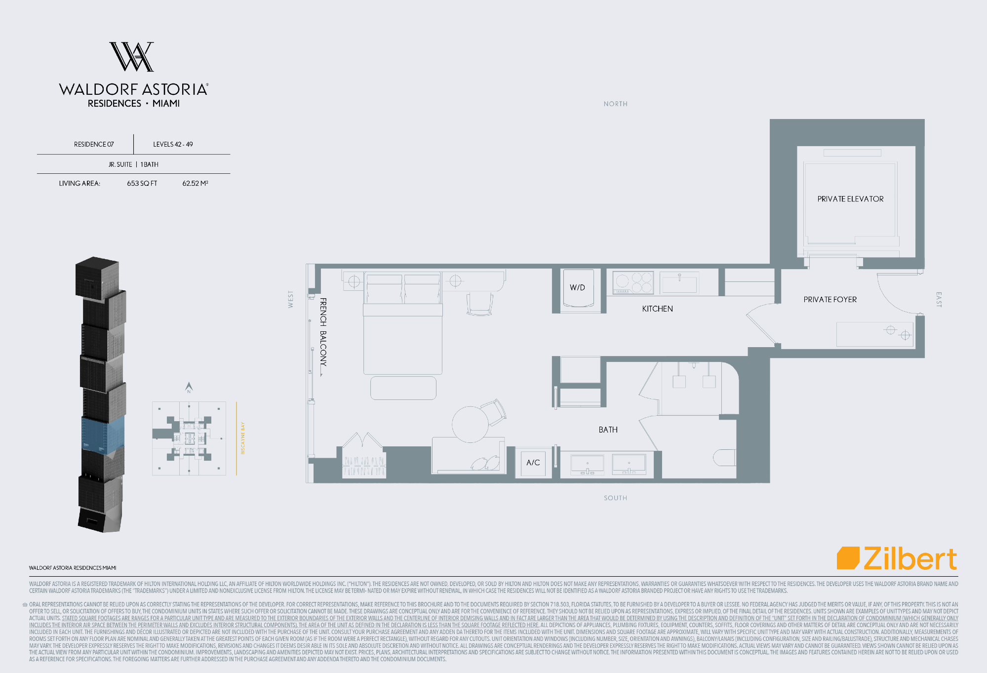 Waldorf Astoria Miami floorplan 07-4249
