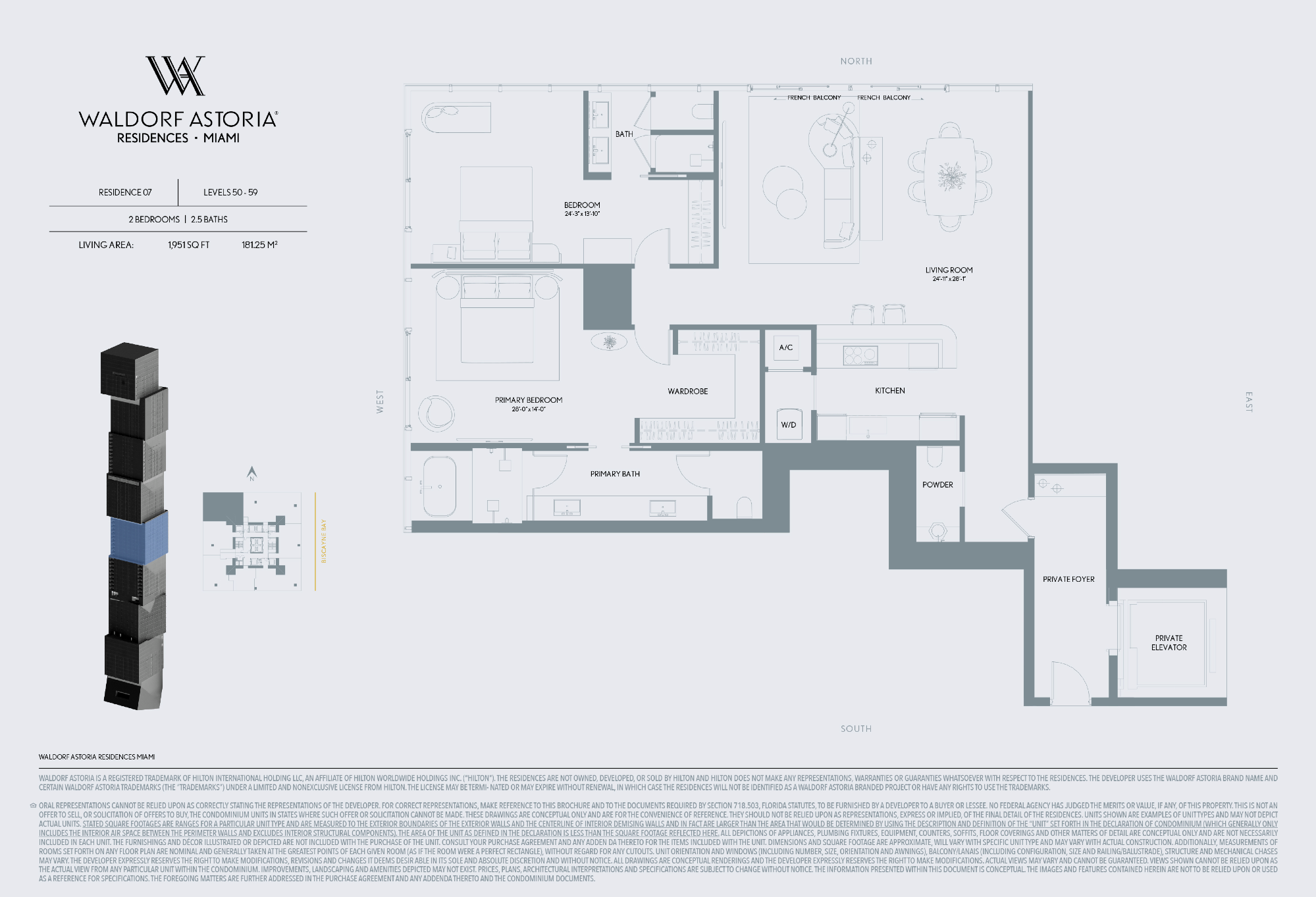 Waldorf Astoria Miami floorplan 07-5059