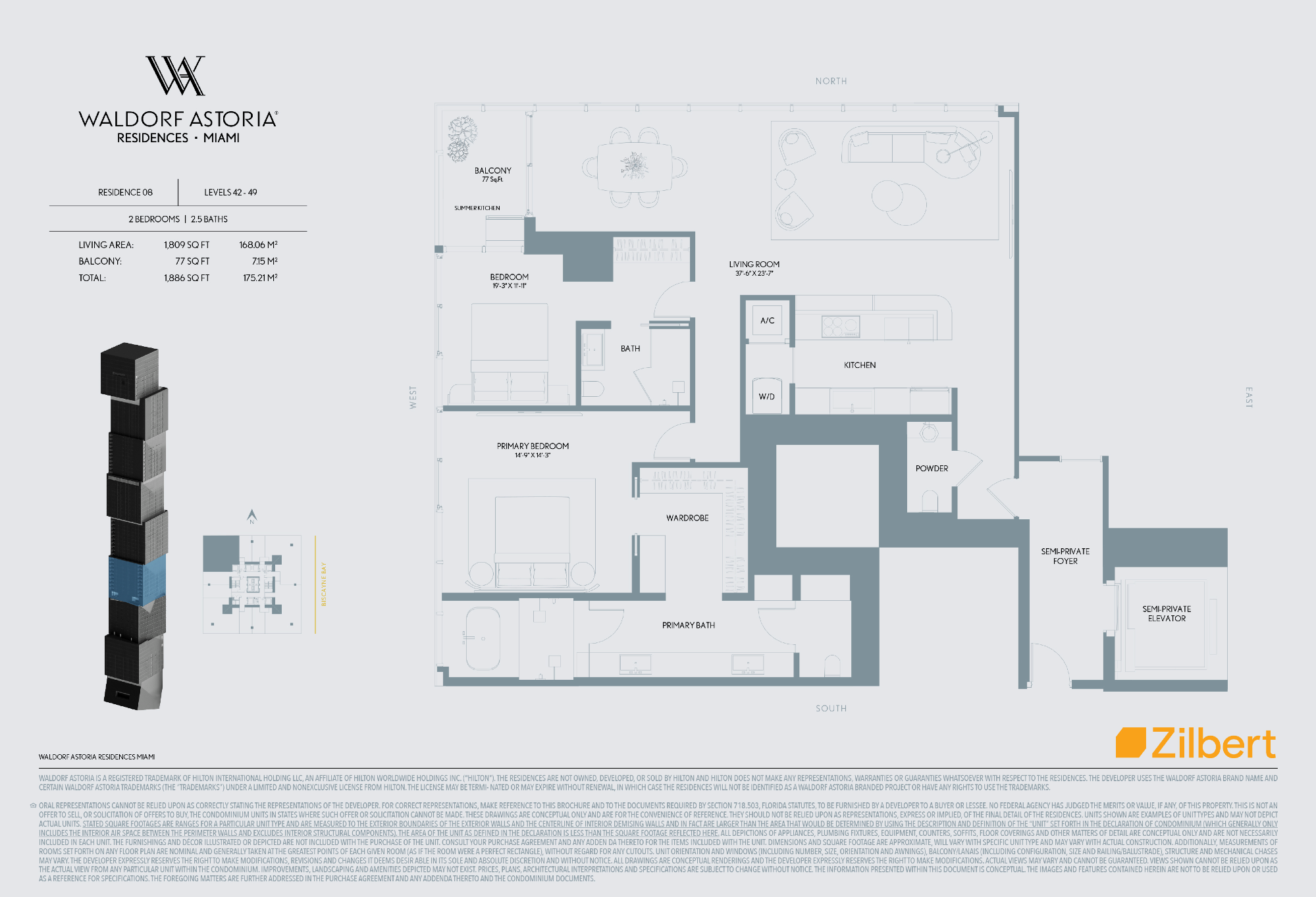 Waldorf Astoria Miami floorplan 08-4249