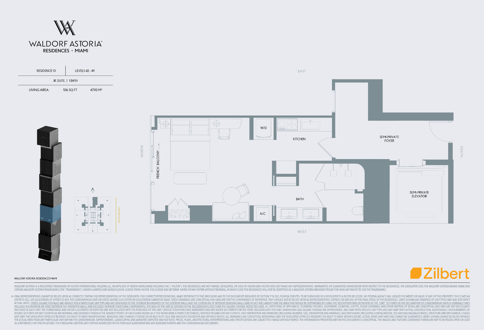 Waldorf Astoria Miami floorplan 10-4249