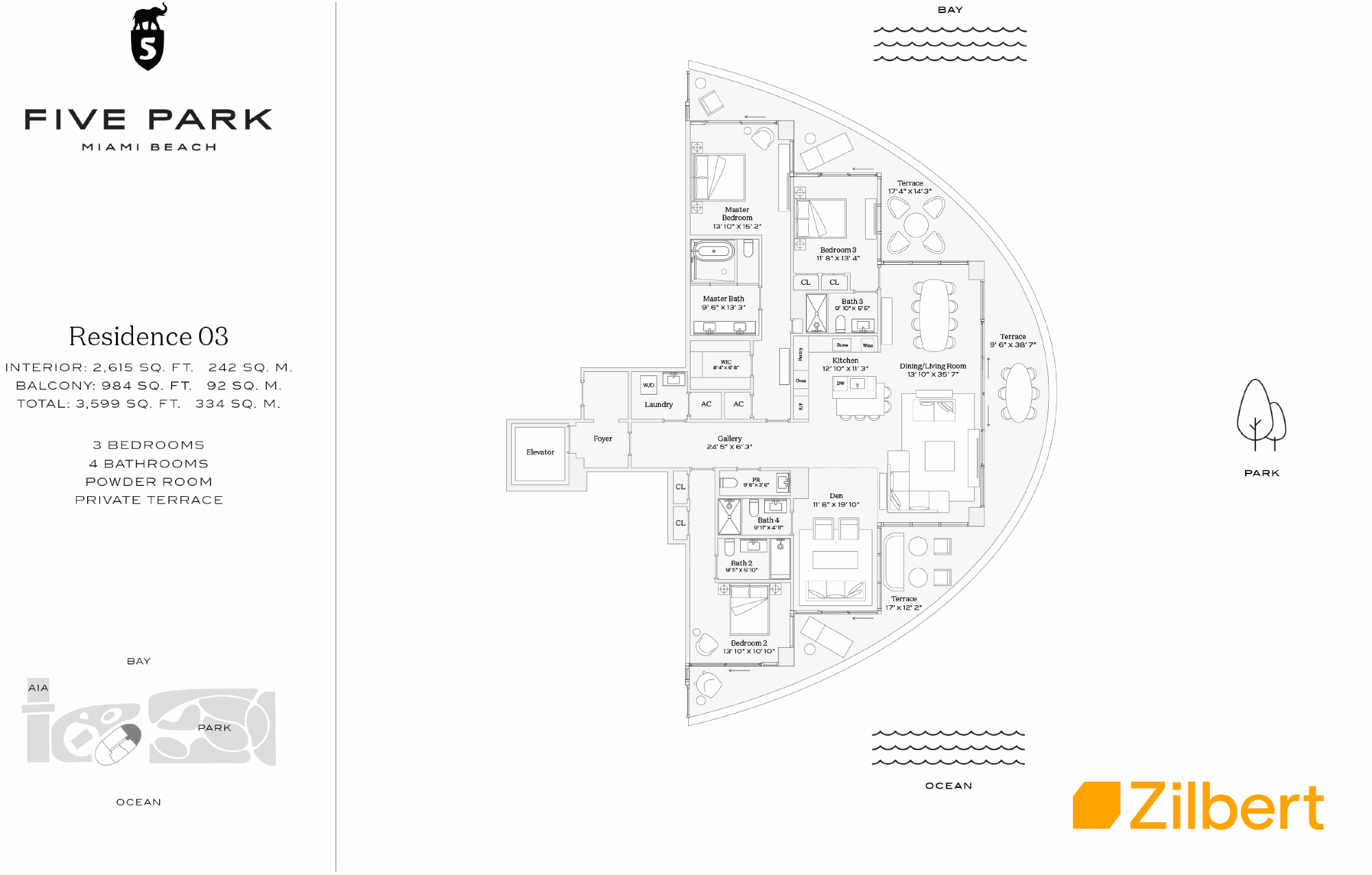 Floorplan Canopy 03, Five Park unit 3402.03