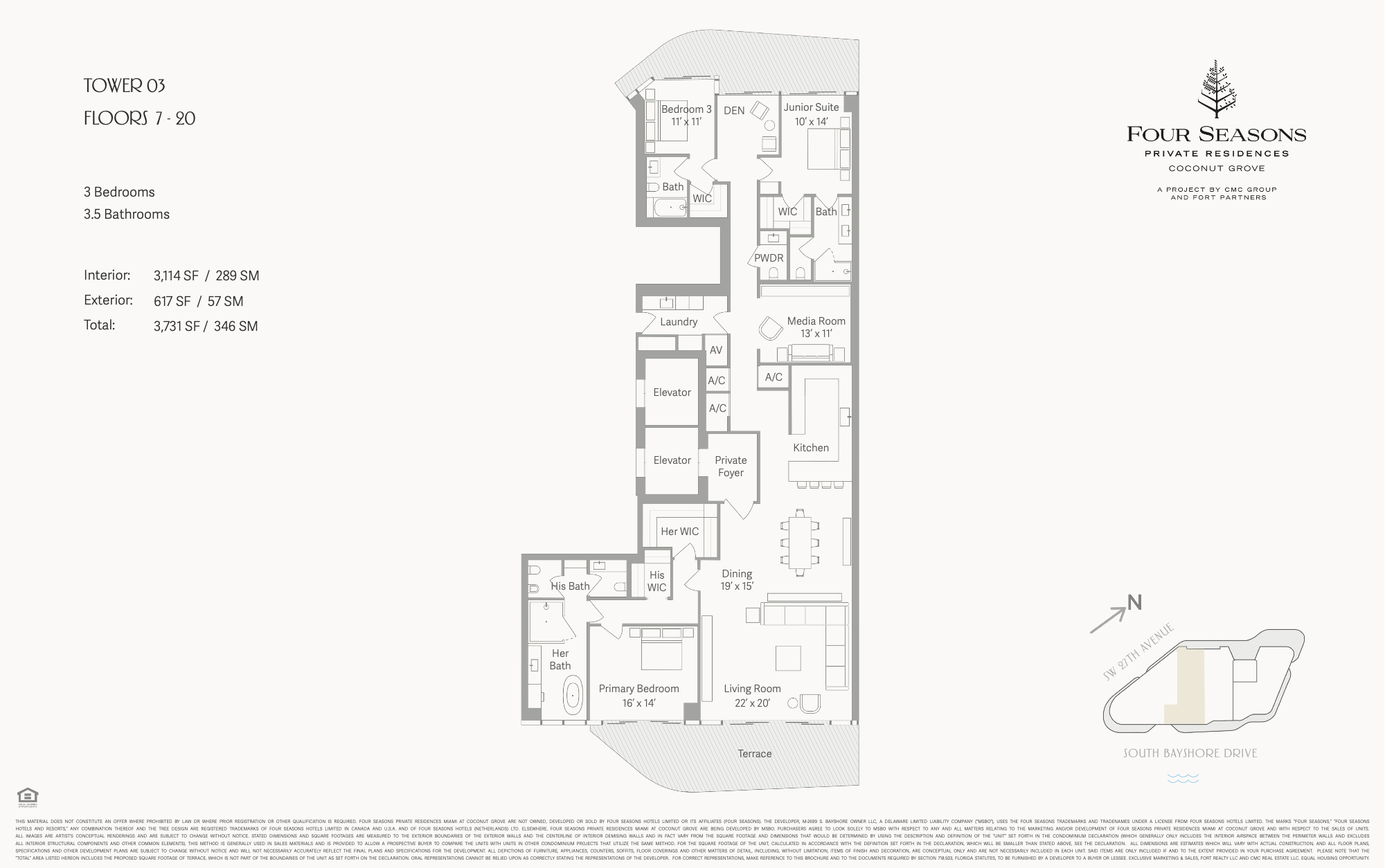 Four Seasons Residences Coconut Grove floorplan 03 FL 7-20
