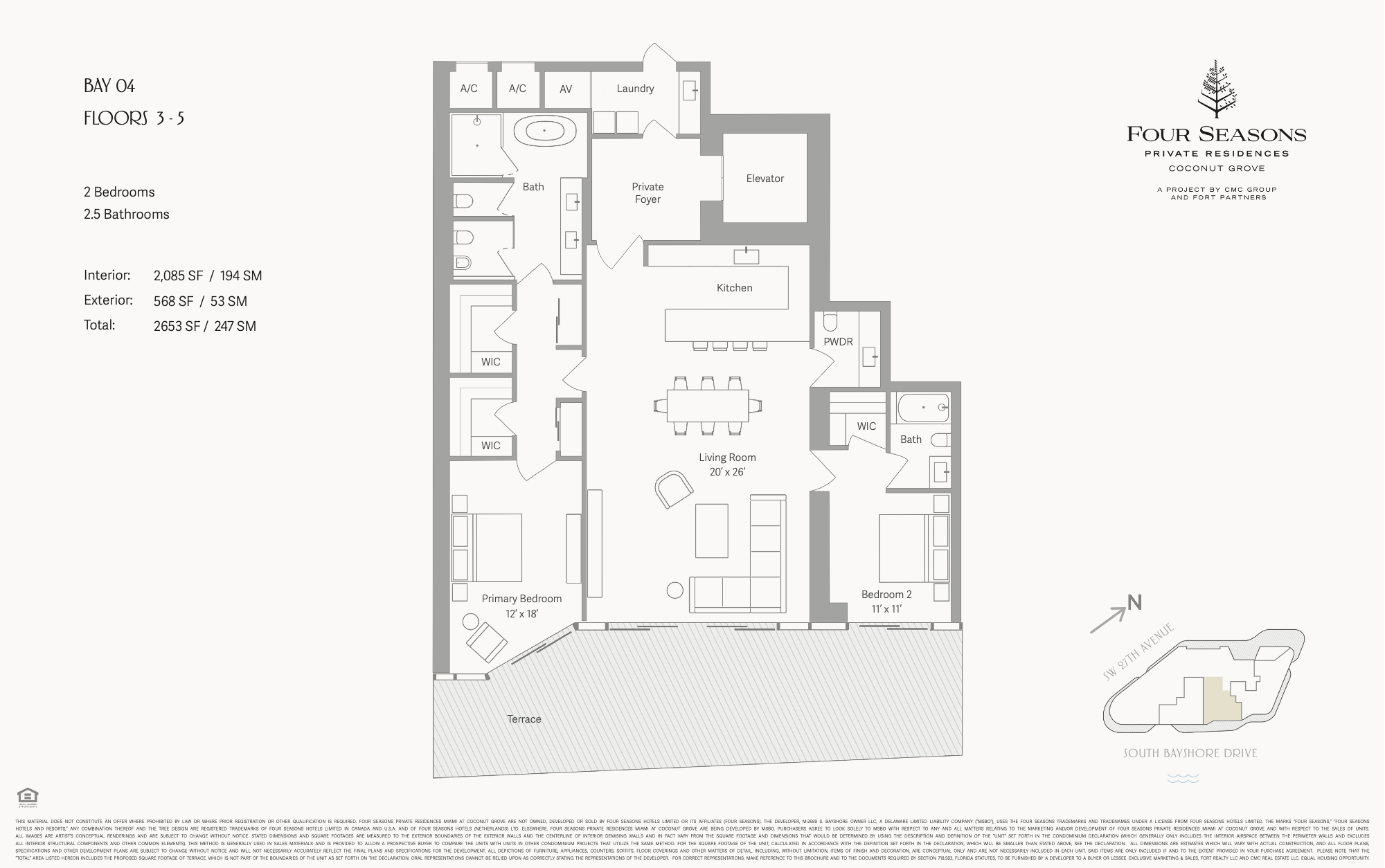 Four Seasons Residences Coconut Grove floorplan 04 FL 3-5