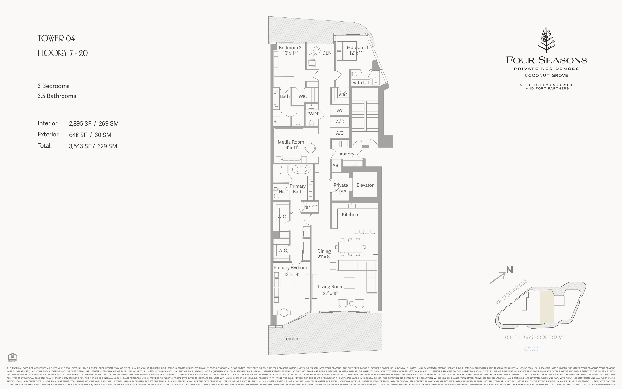 Four Seasons Residences Coconut Grove floorplan 04 FL 7-20