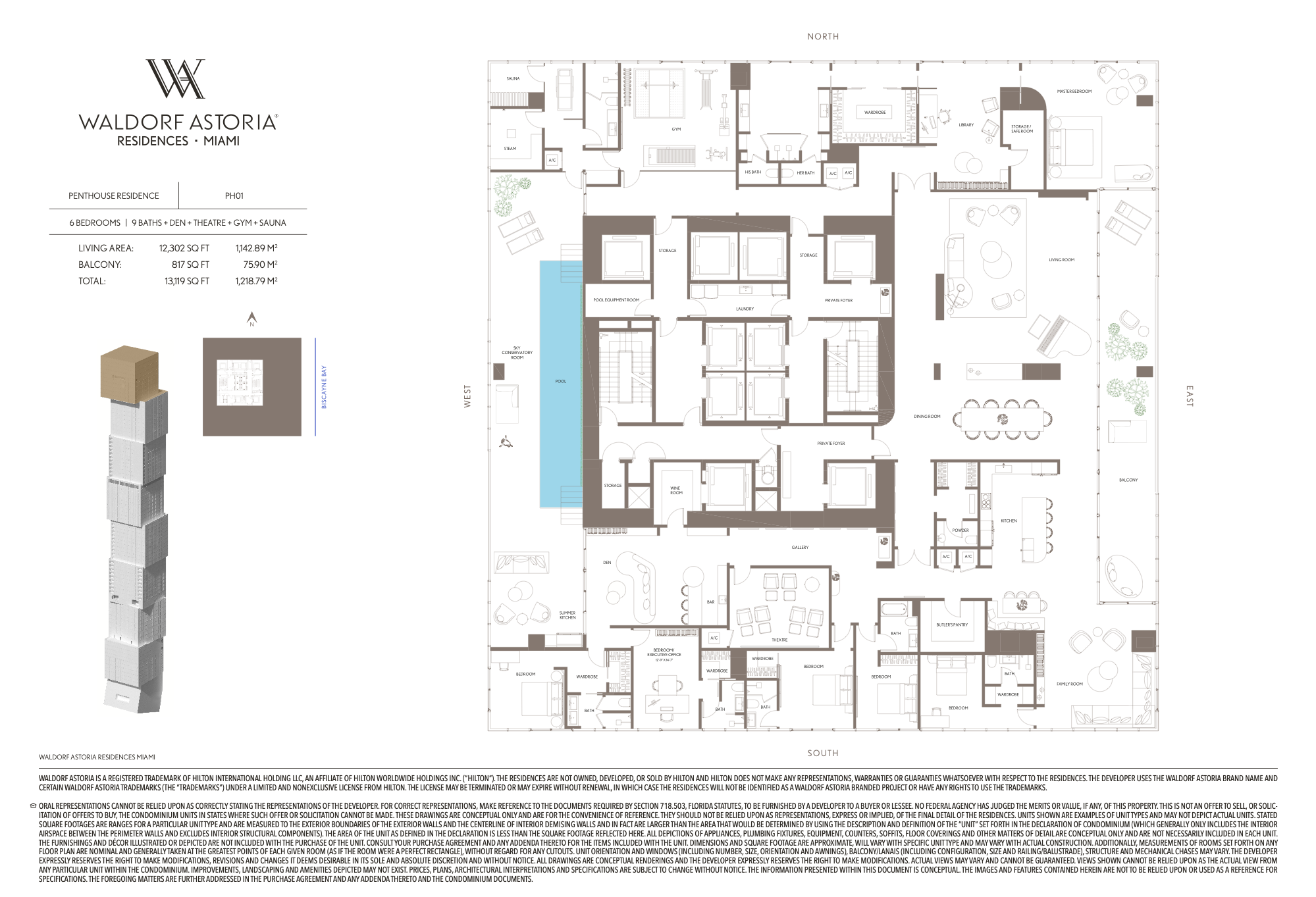 Waldorf Astoria Miami floorplan PH01