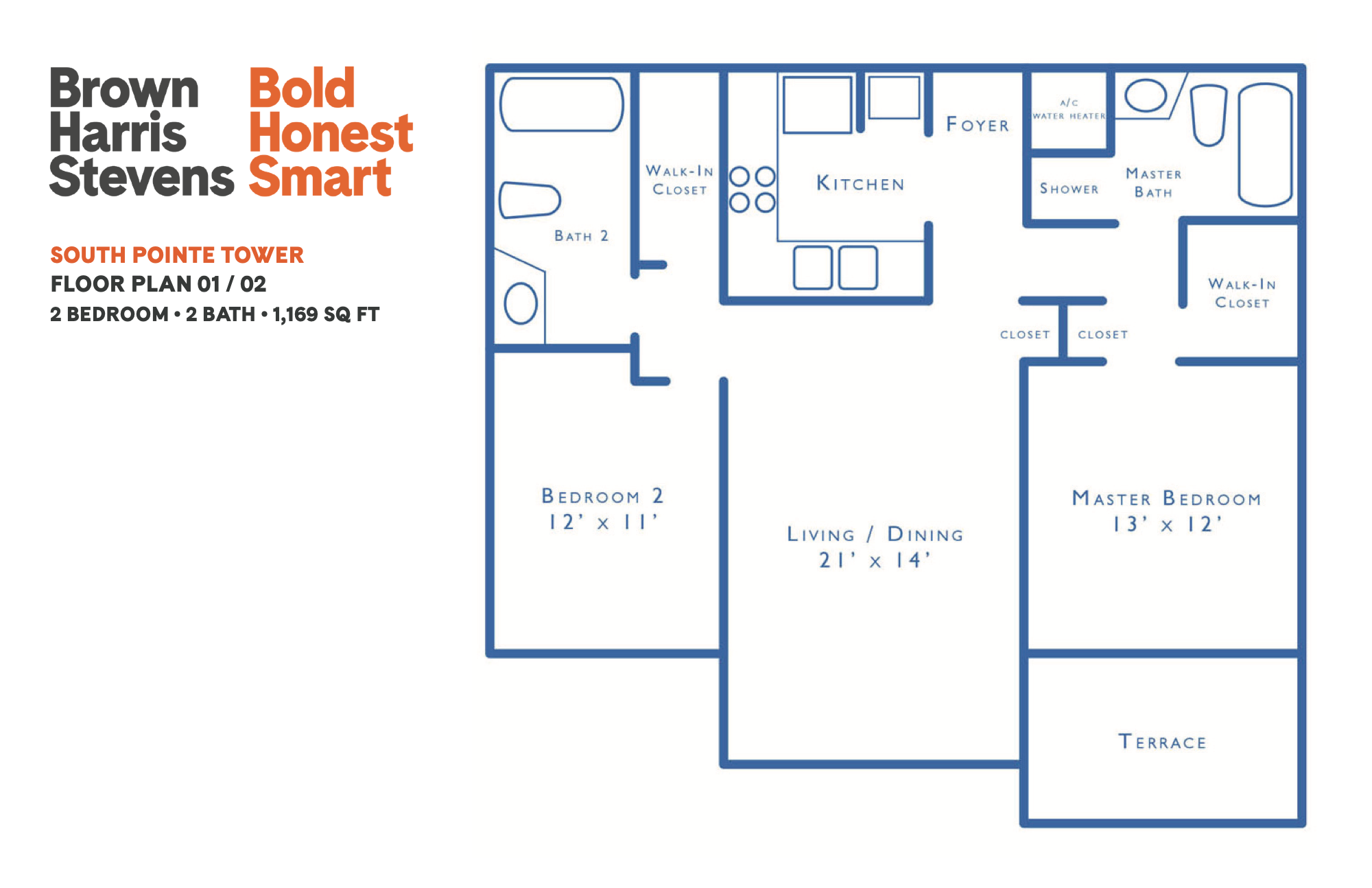 Floorplan 02, South Pointe Towers unit 1102