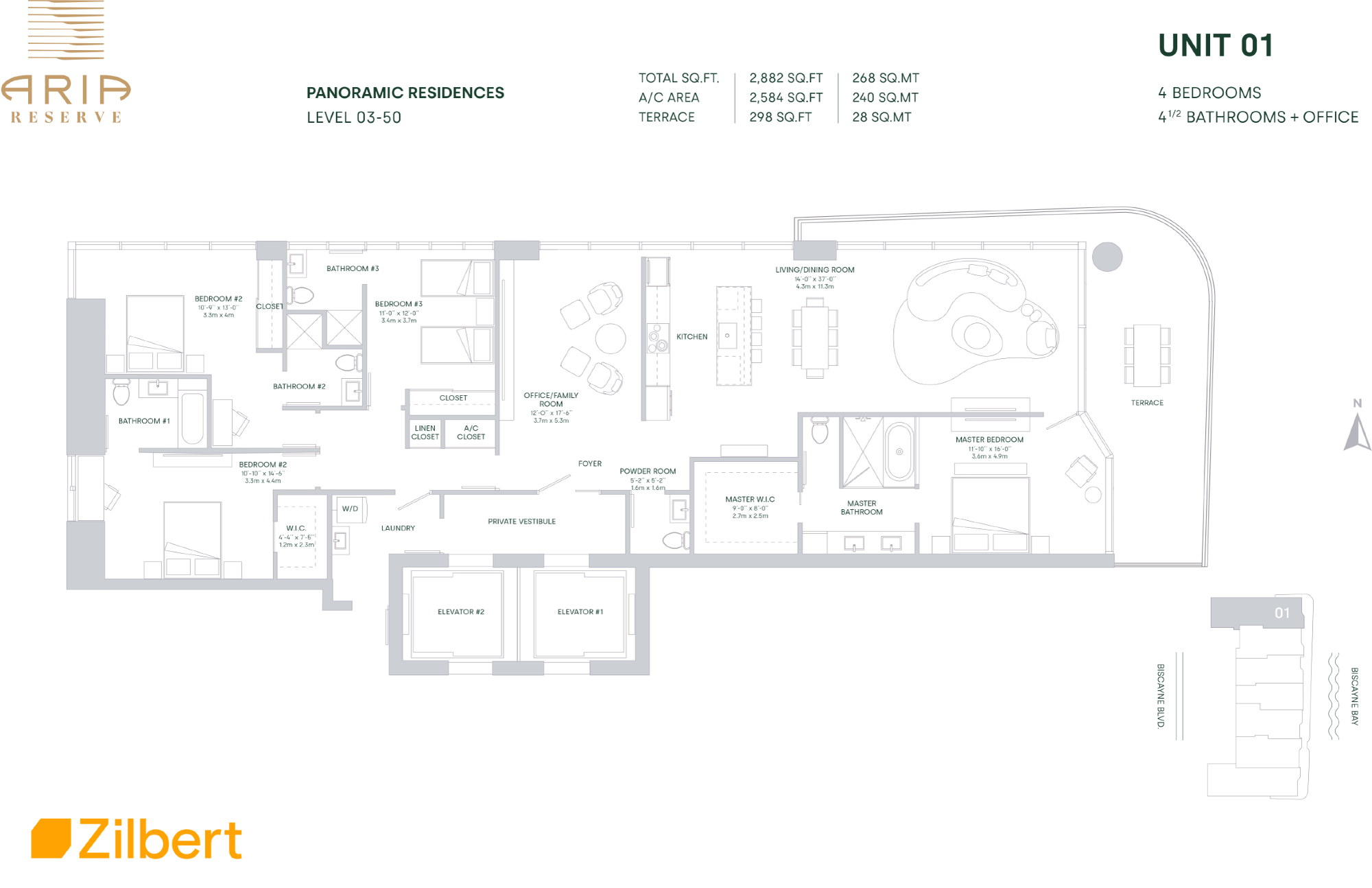 Floorplan 01, Aria Reserve South Tower unit 4601