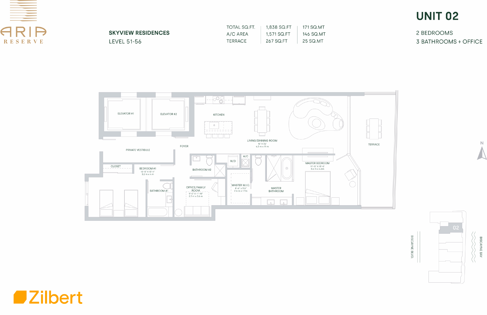 Floorplan 02, Aria Reserve South Tower unit 5202