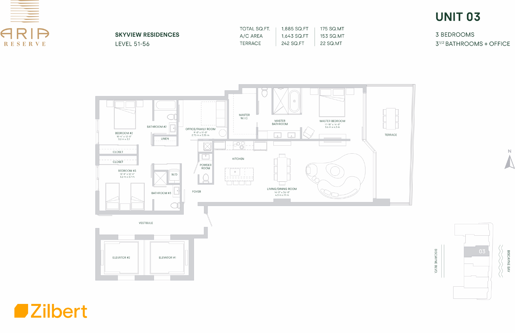 Aria Reserve South Tower floorplan 03 FL 51-56