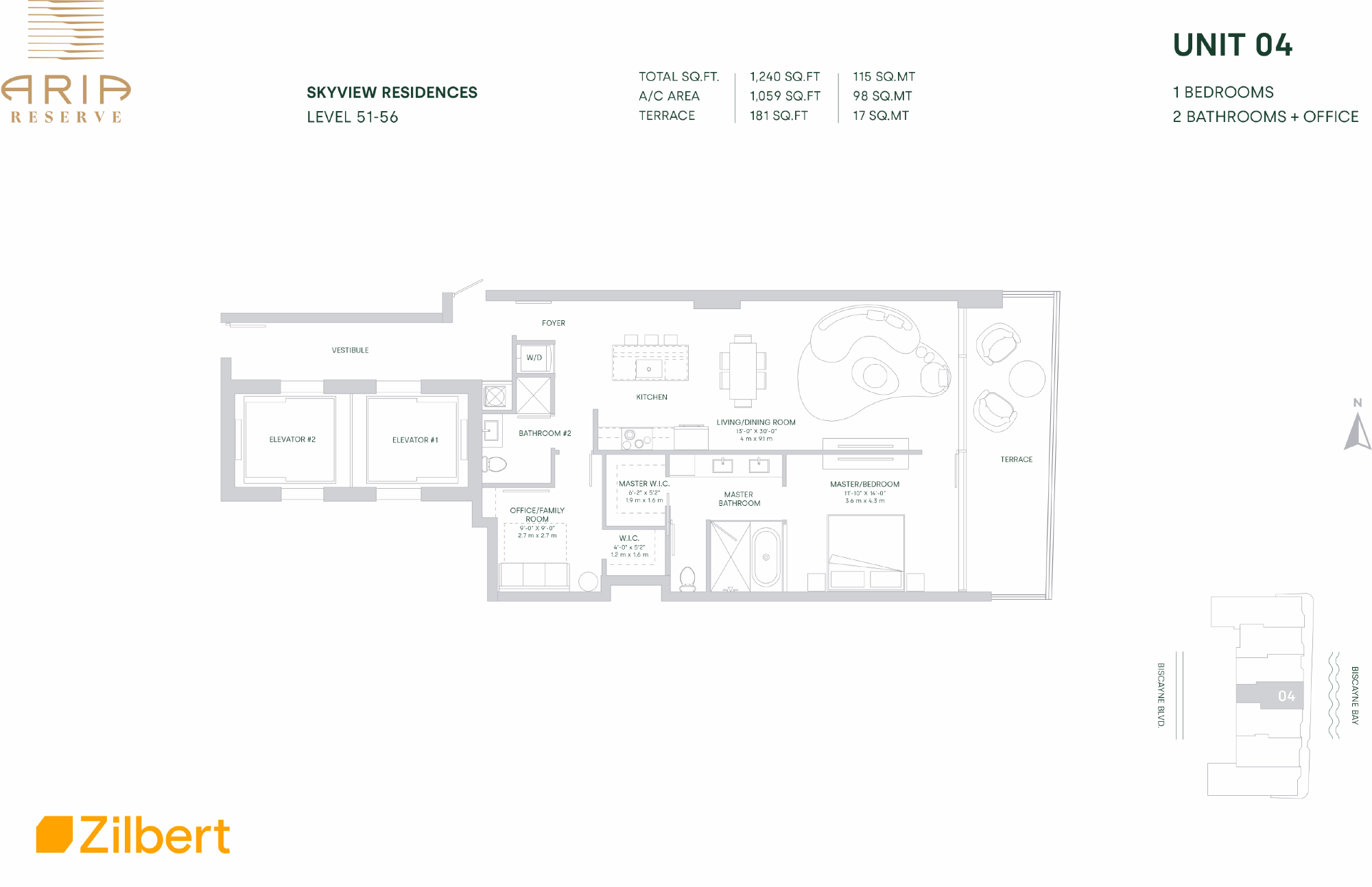 Aria Reserve South Tower floorplan 04 FL 51-56