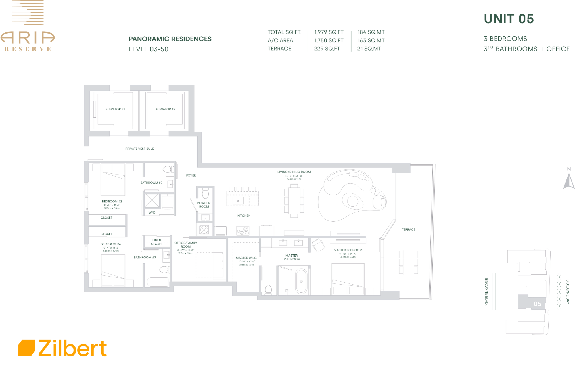 Floorplan 05, Aria Reserve South Tower unit 1405