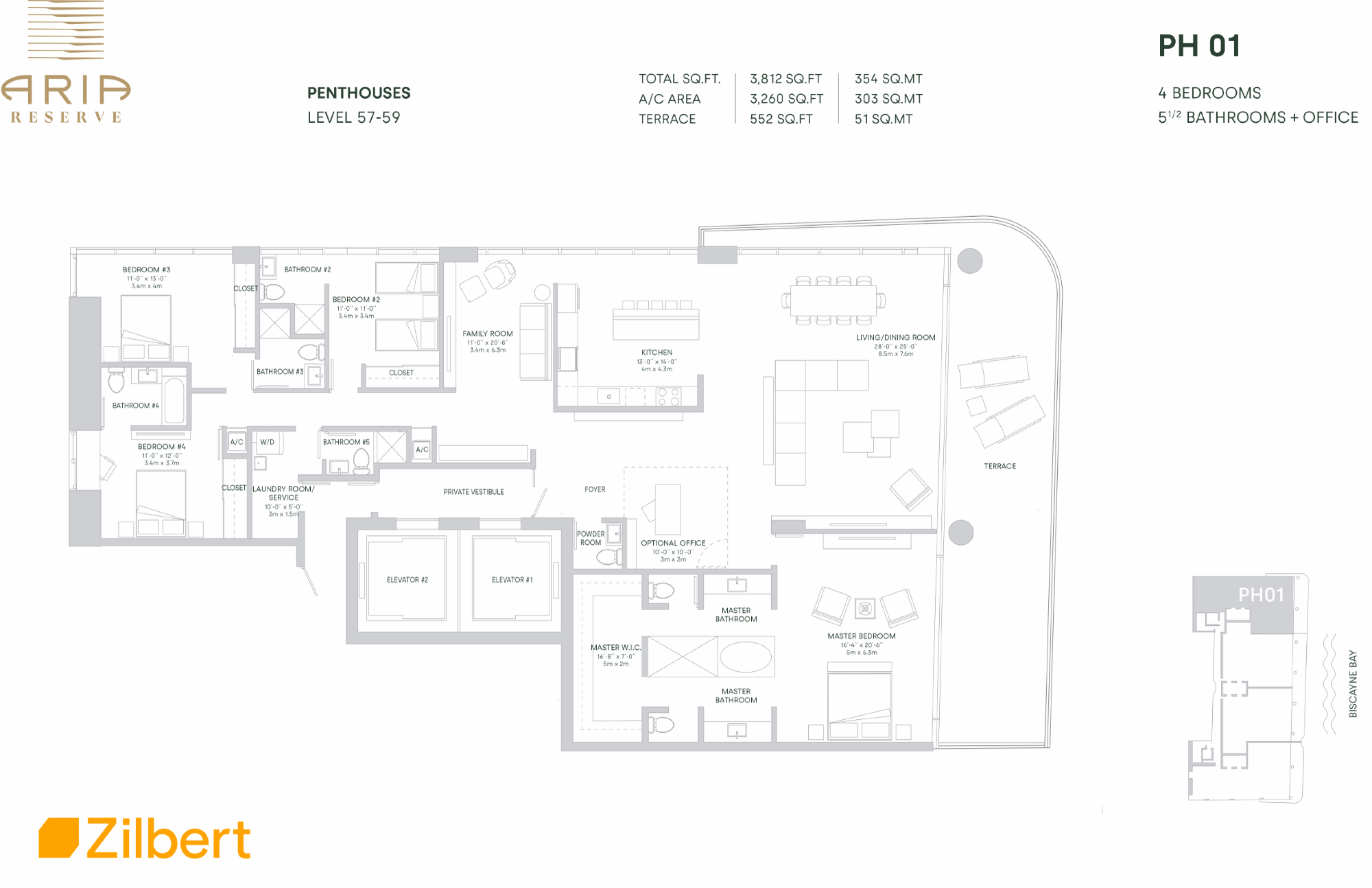 Aria Reserve South Tower floorplan PH01