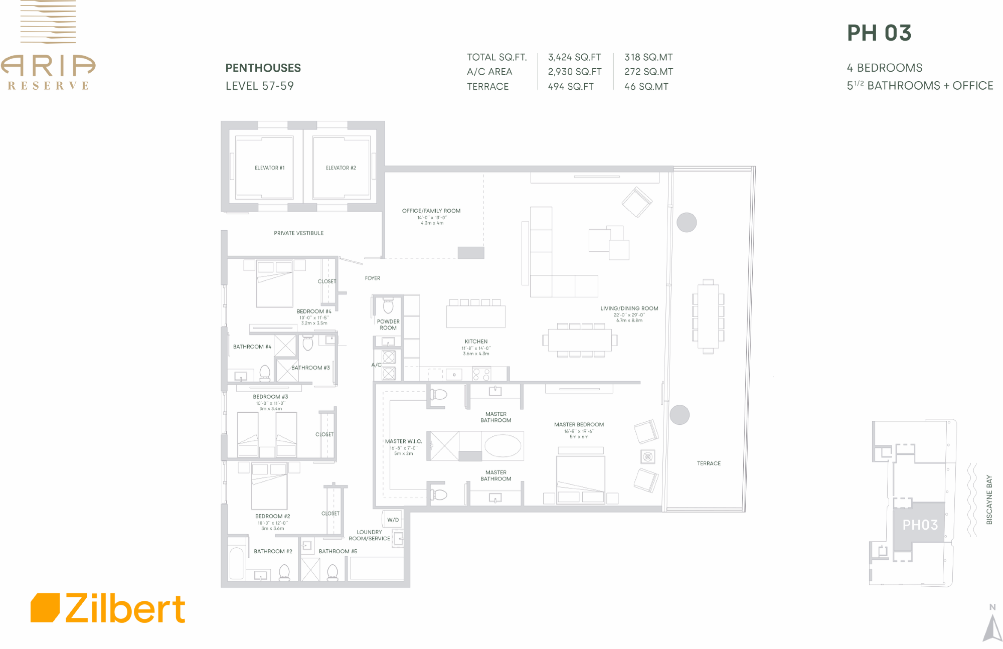 Aria Reserve South Tower floorplan PH03