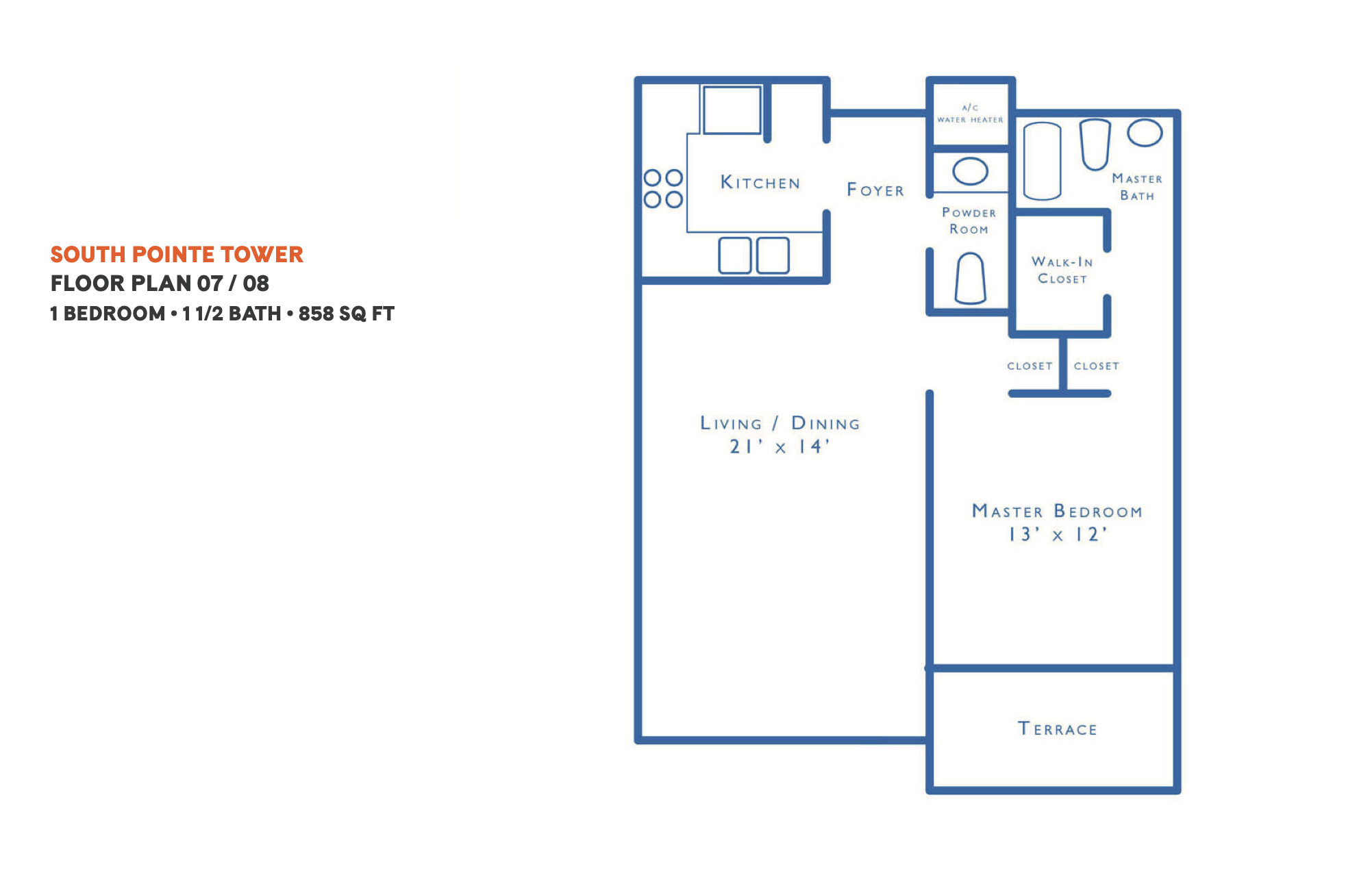 Floorplan 07, South Pointe Towers unit 907