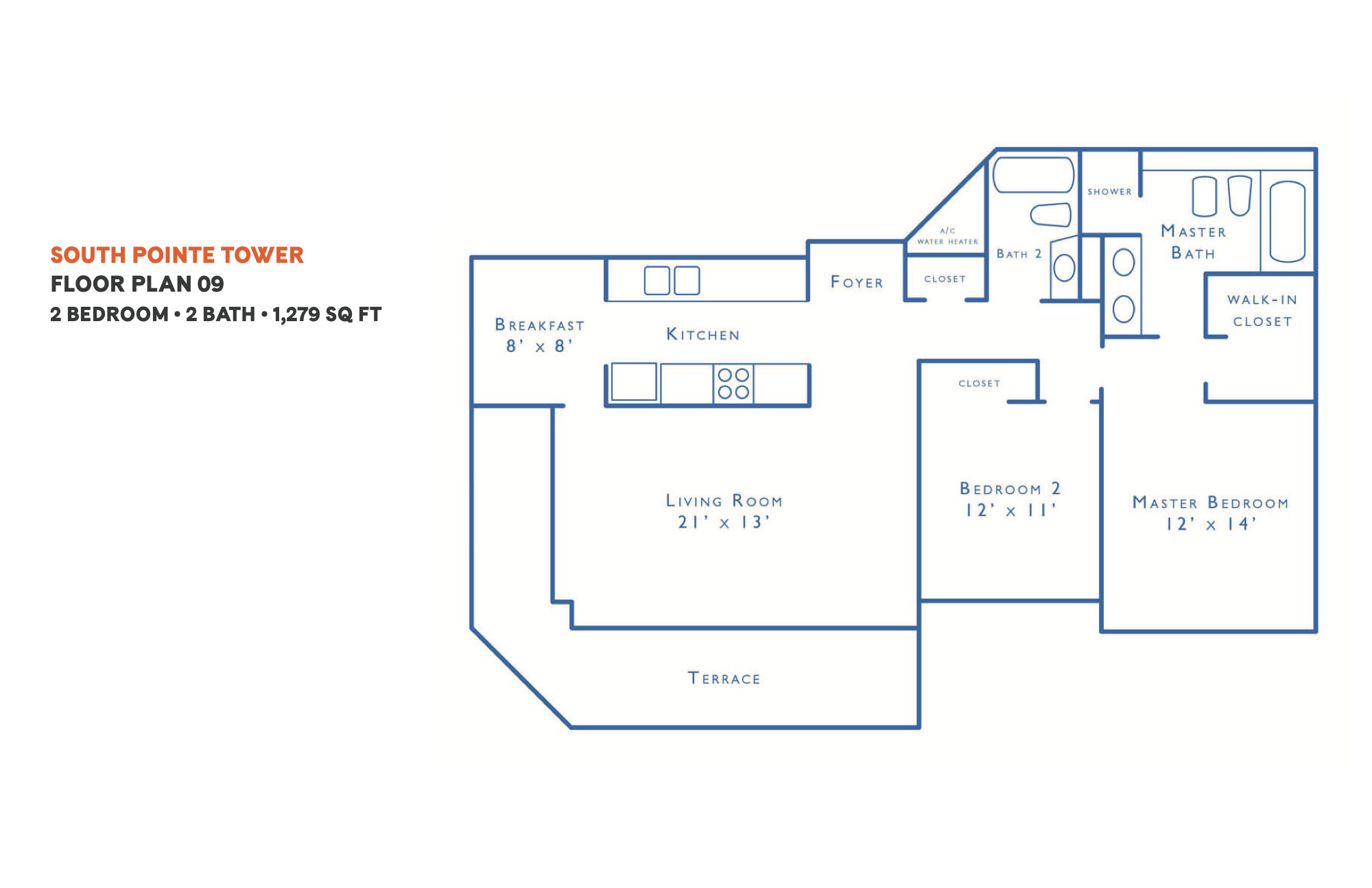 Floorplan 09, South Pointe Towers unit 709