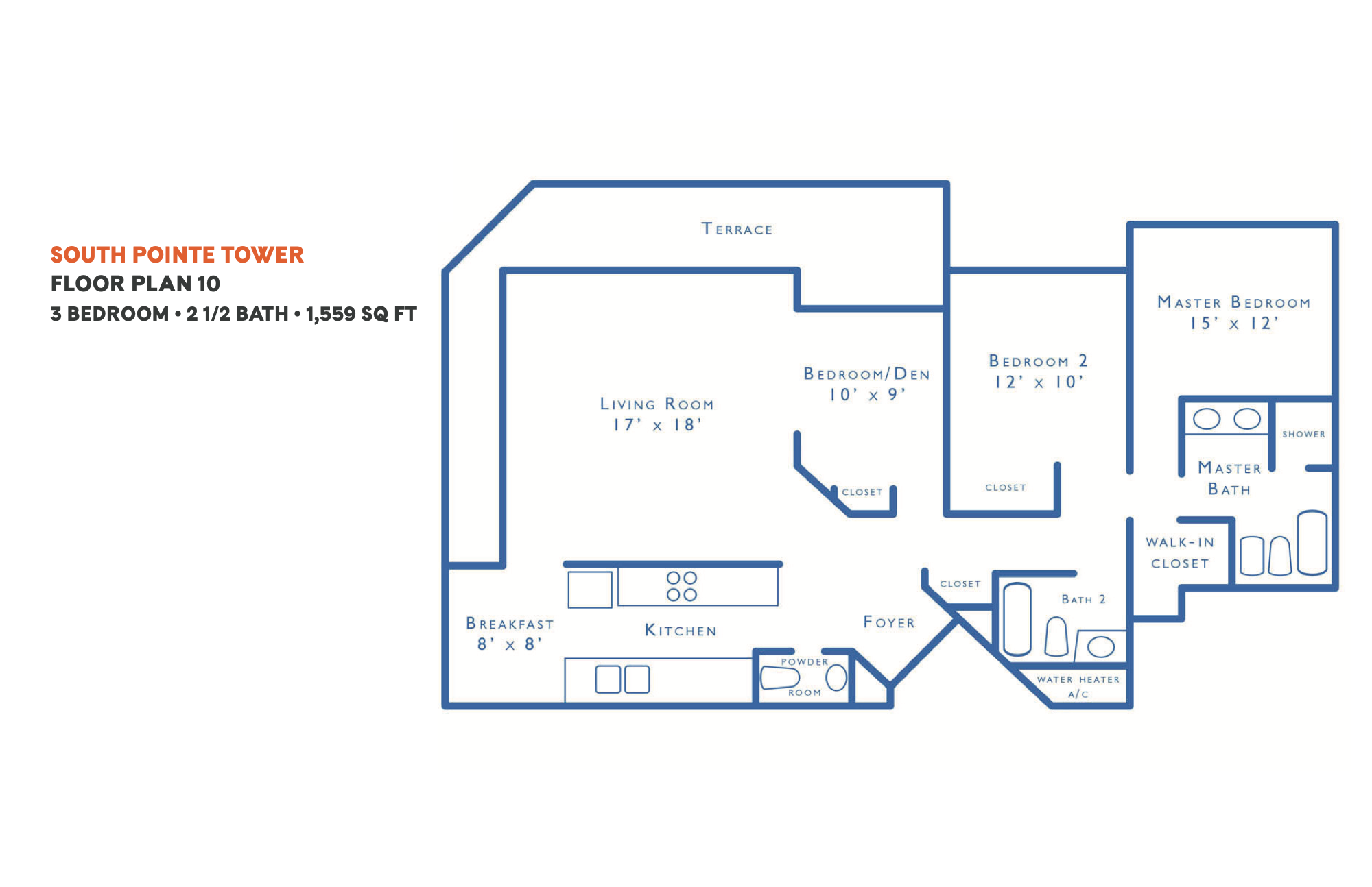 Floorplan 10, South Pointe Towers unit 710
