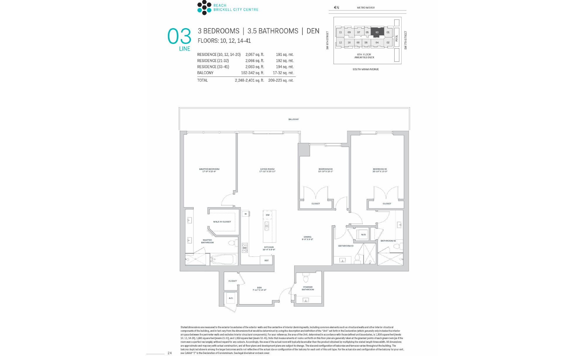 Brickell City Centre Reach floorplan 03 FL 33-41