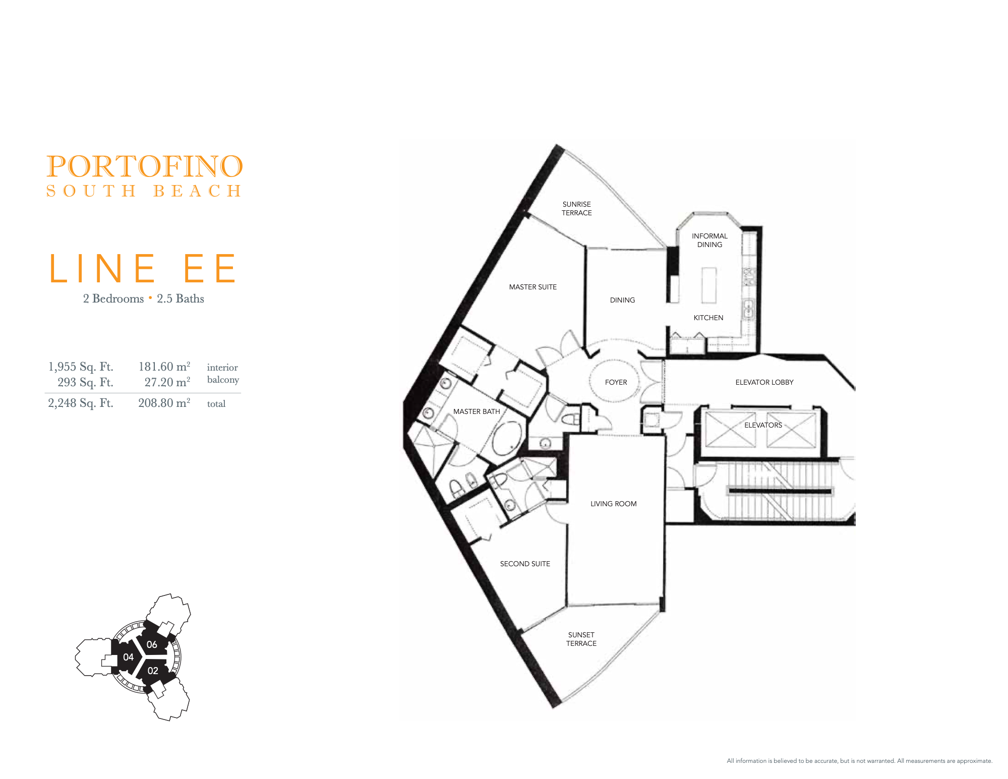 Floorplan EE, Portofino Tower unit 2806