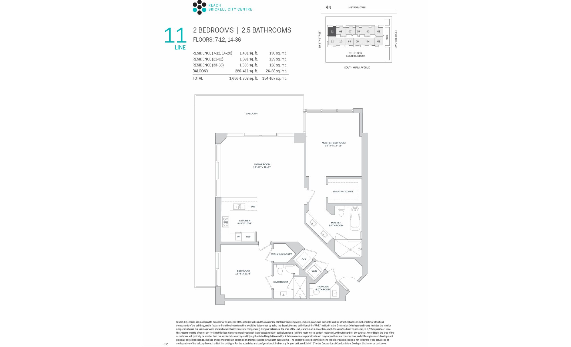 Brickell City Centre Reach floorplan 11 FL 7-20