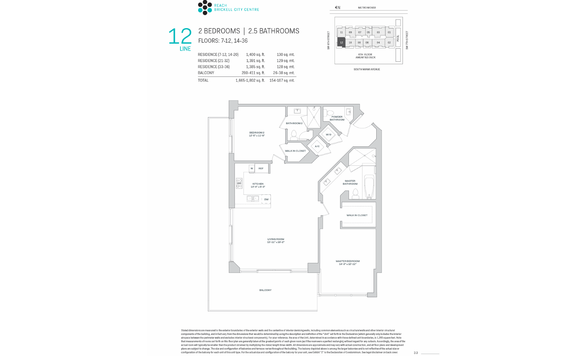 Brickell City Centre Reach floorplan 12 FL 7-20