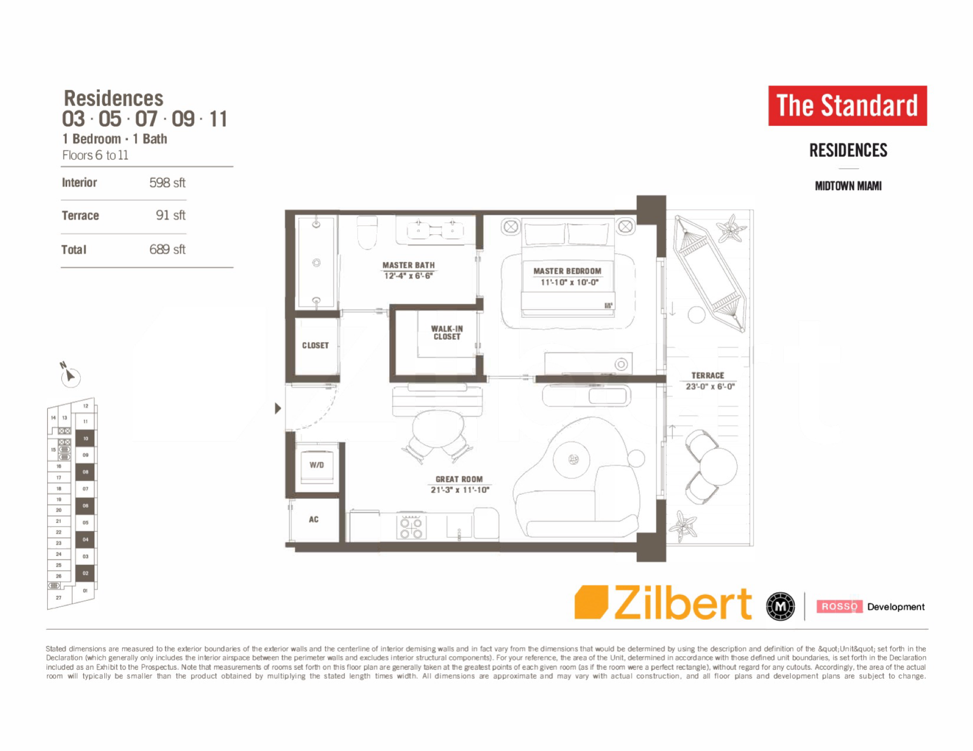 The Standard Residences floorplan 11 FL 6-11
