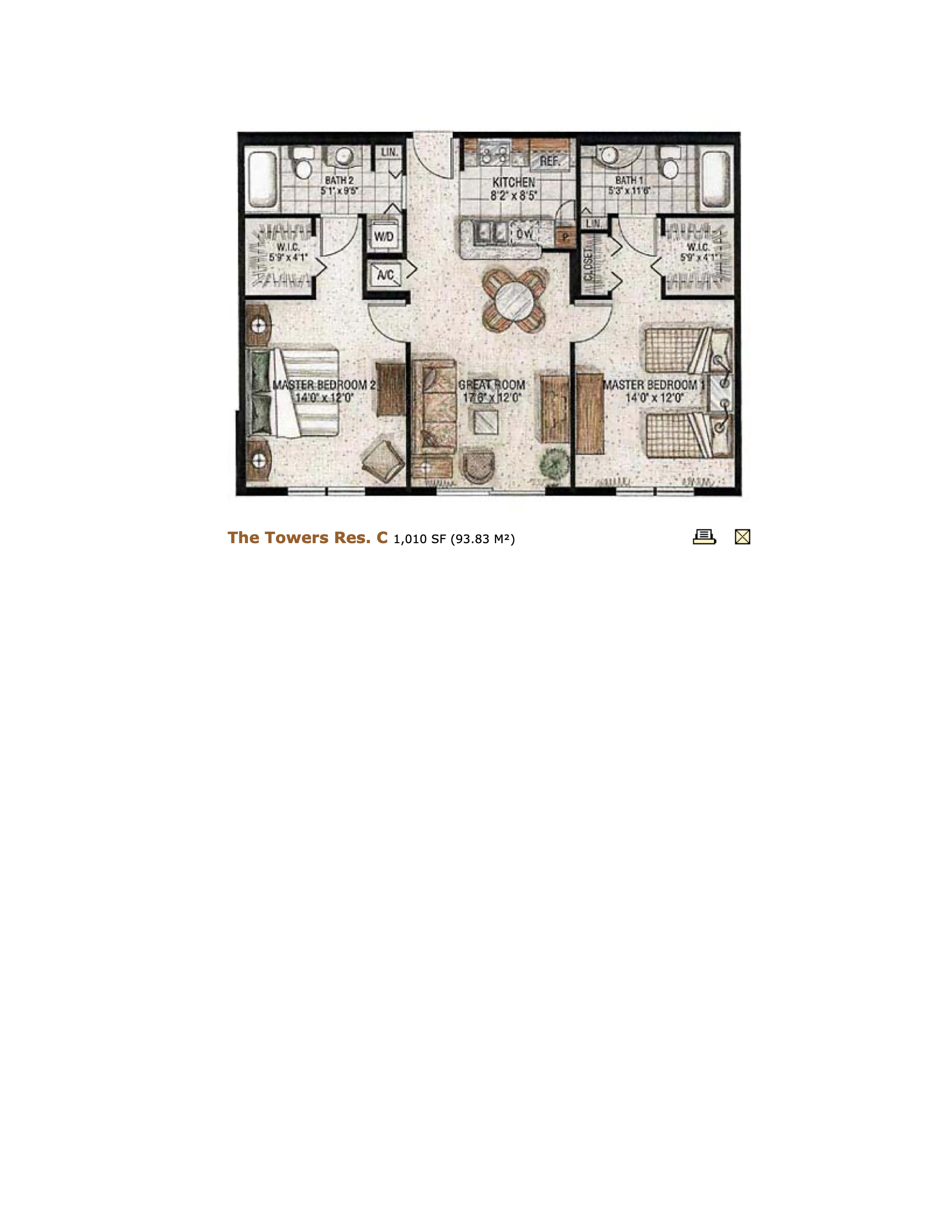 Floorplan C, Cosmopolitan Towers unit 1717
