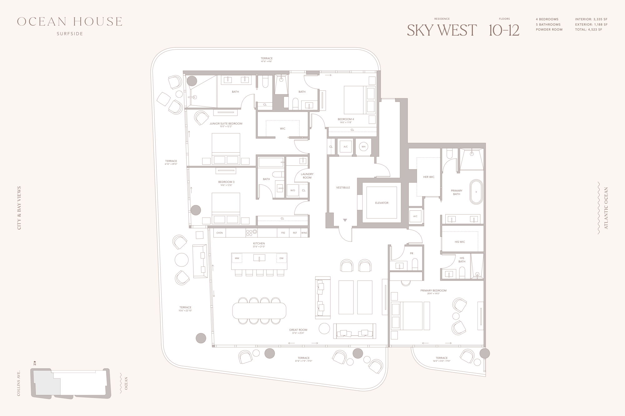 Ocean House Surfside floorplan Sky West